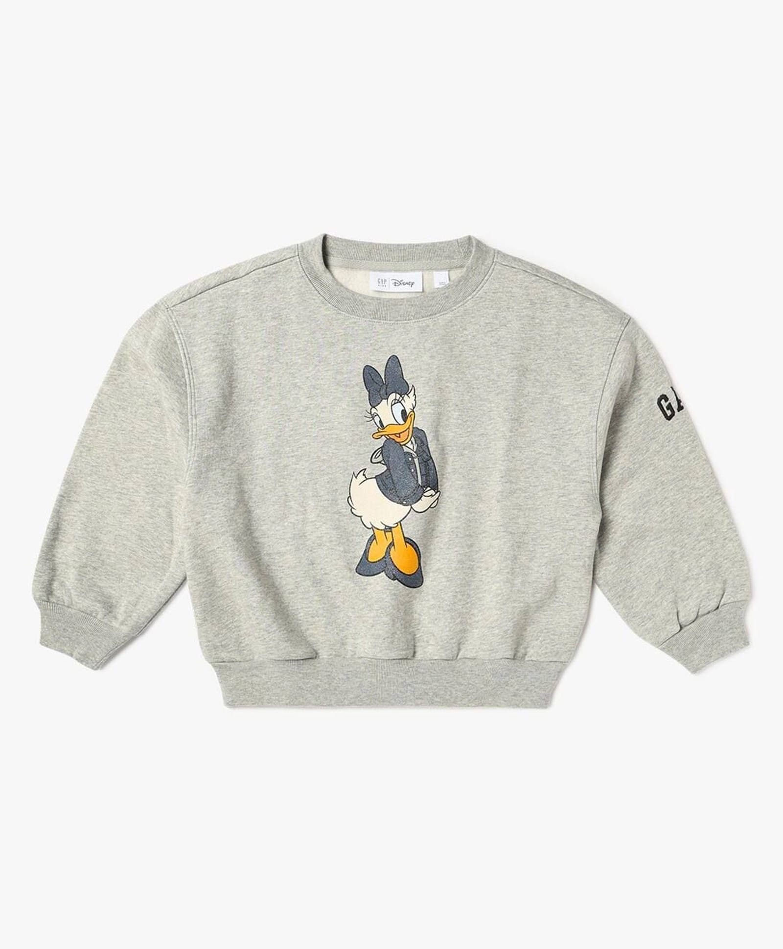 GAP Cotton Woven Relaxed Sweatshirt with Full Sleeves and Daisy Duck Graphic - Grey-picture-10