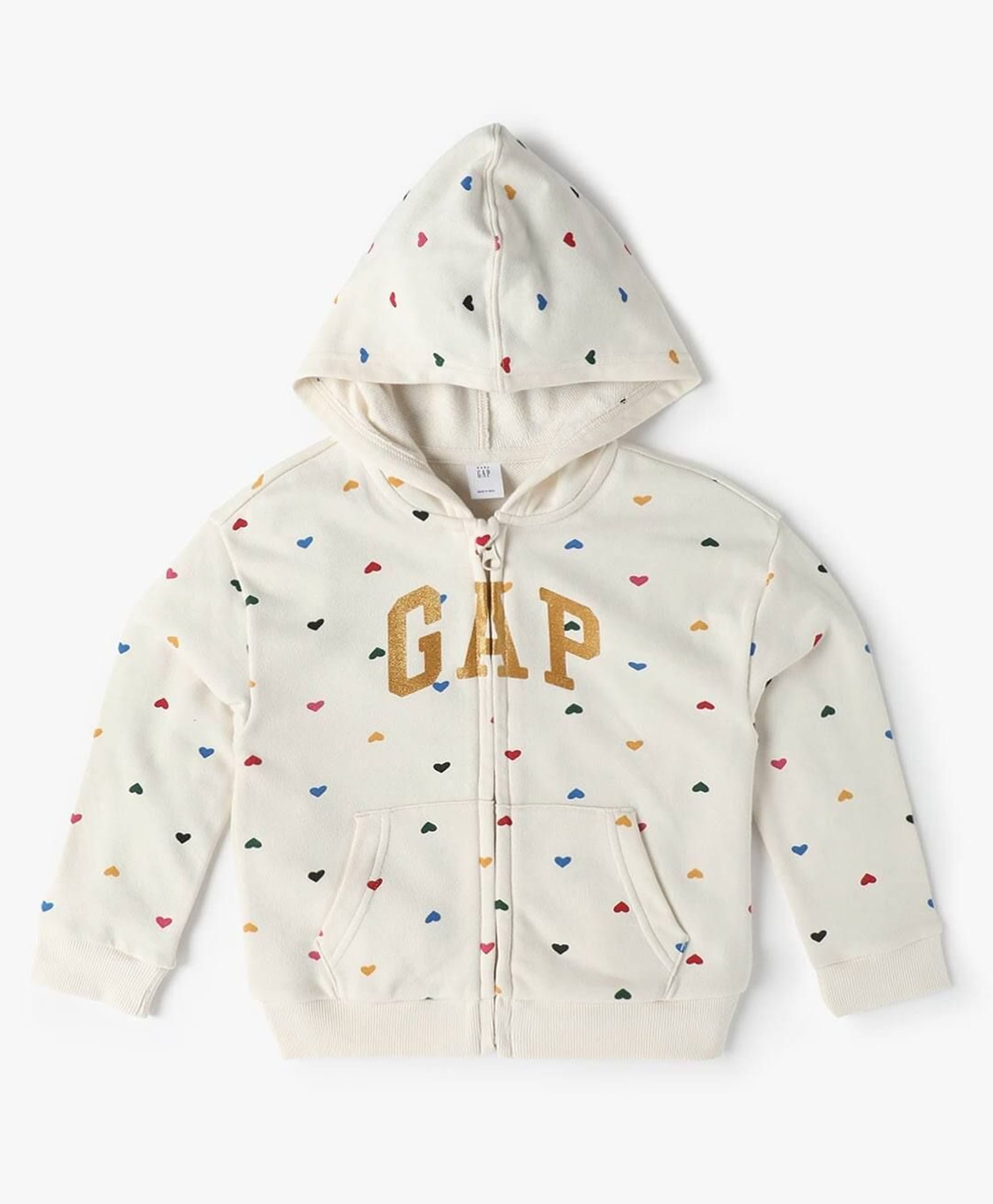 GAP Cotton Woven Relaxed Fit Sweatshirt with Full Sleeves and Floral Print - Beige-picture-16
