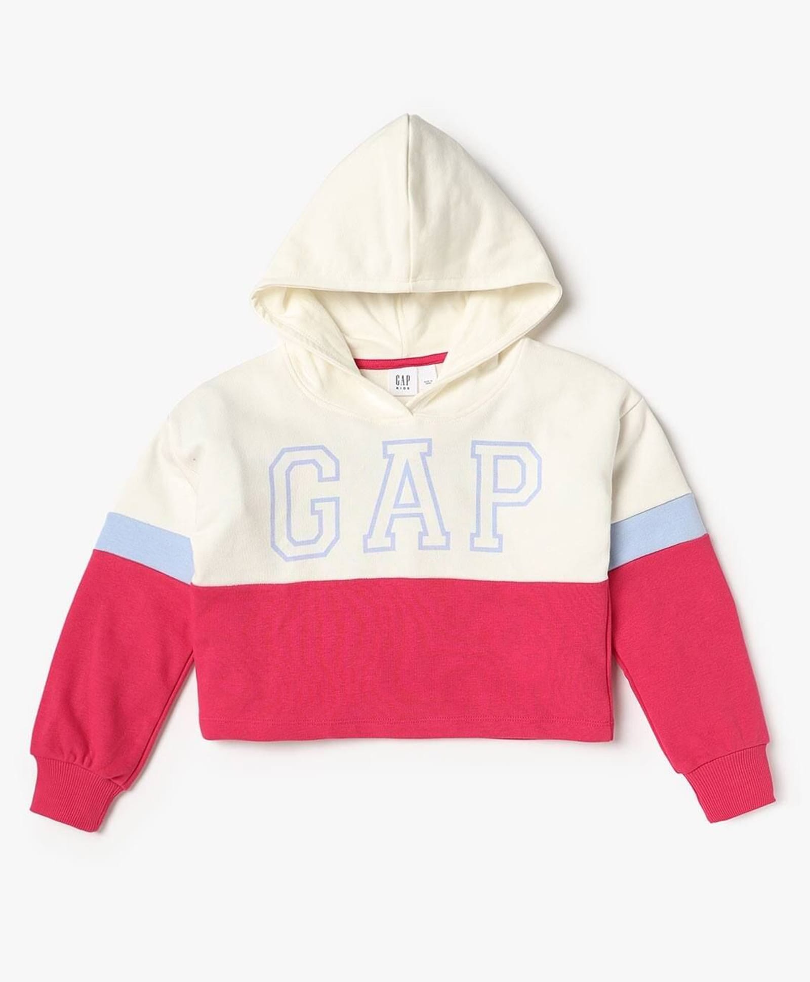 GAP Cotton Woven Full Sleeves Color Blocked Regular Fit Hooded Neck Sweatshirt - Pink-picture-15