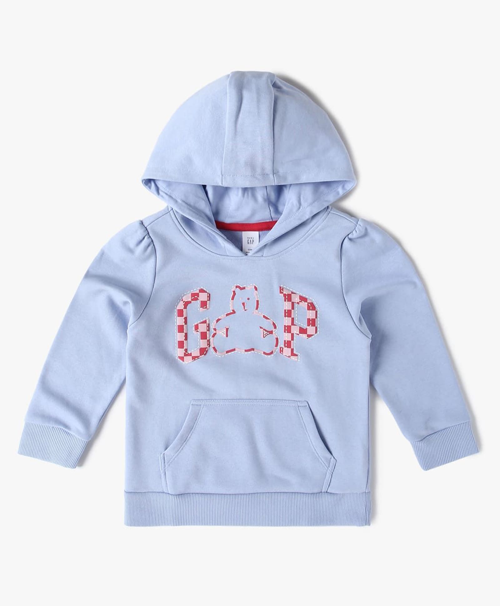 GAP Cotton Woven Relaxed Fit Hooded Sweatshirt with Full Sleeves and Logo Print - Blue-image-42