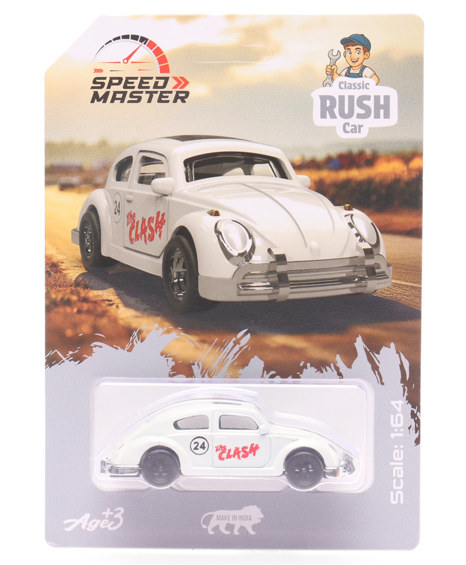 Ratnas Die Cast Rush Car Toy With Free Wheel - White-picture-20