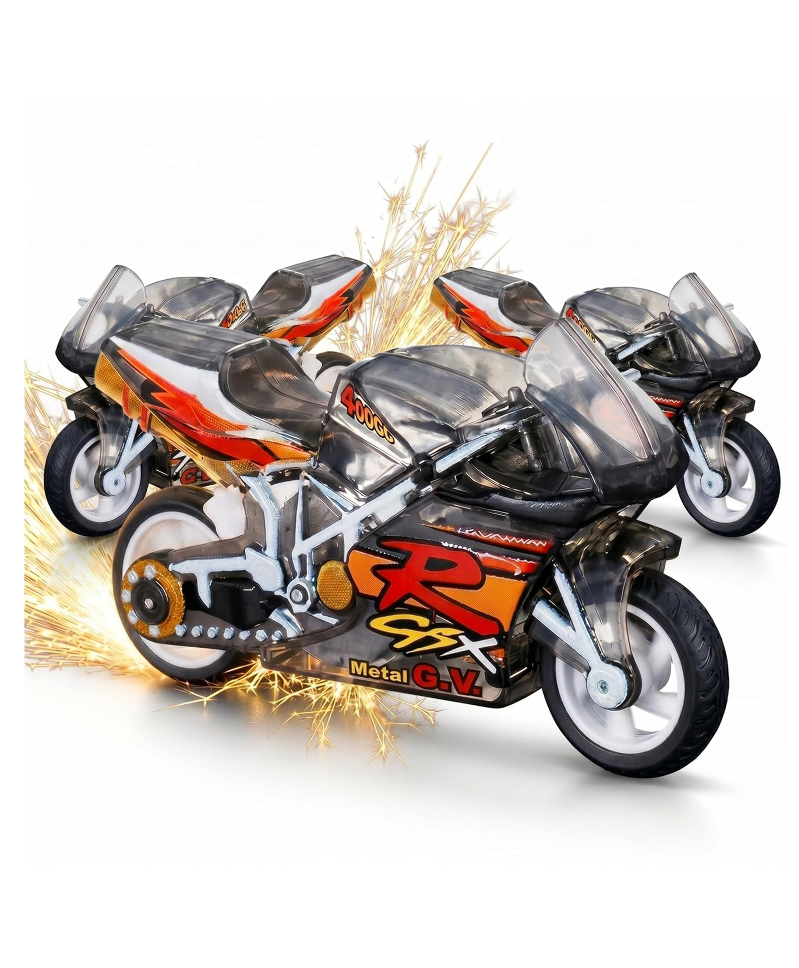 Azhari Sparkling Stunt Bike Toy for Kids with Keychain, Pull Back Friction Powered Mini Motorcycle with Spark Lighting Effect (Multicolor, Pack of 1)-picture-24
