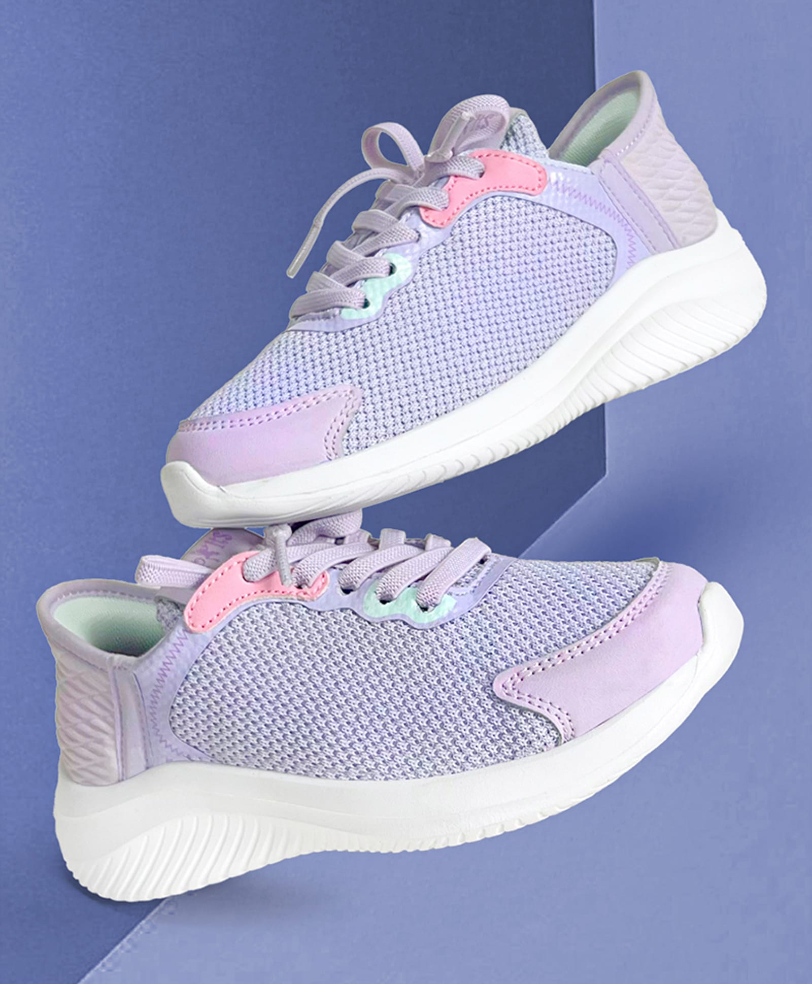 Hopits Solid Mesh Detailed Lace Up Closure Sneaker Shoe - Purple-picture-22
