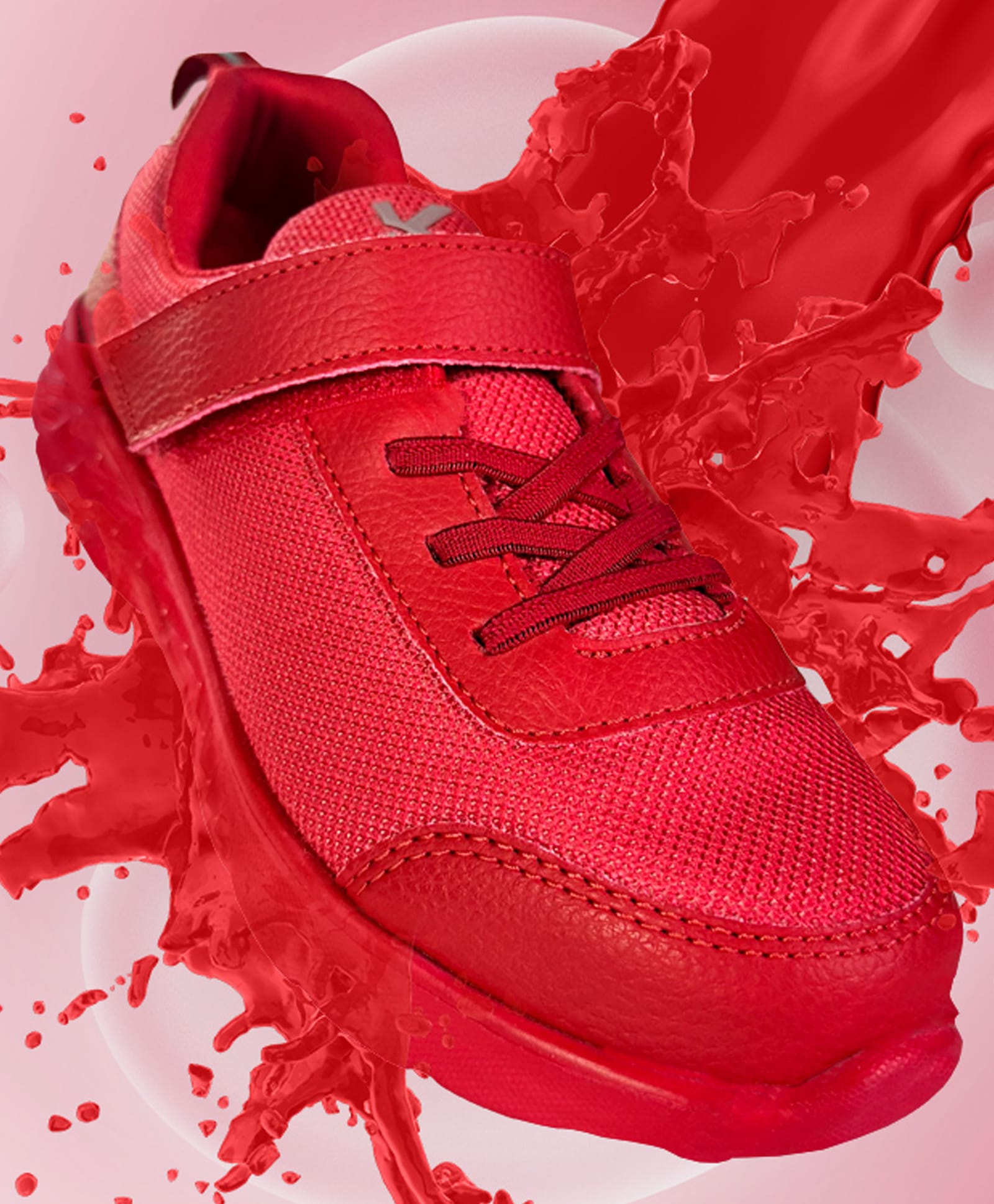 KazarMax Velcro Closure Solid Sports Shoes - Red-picture-36