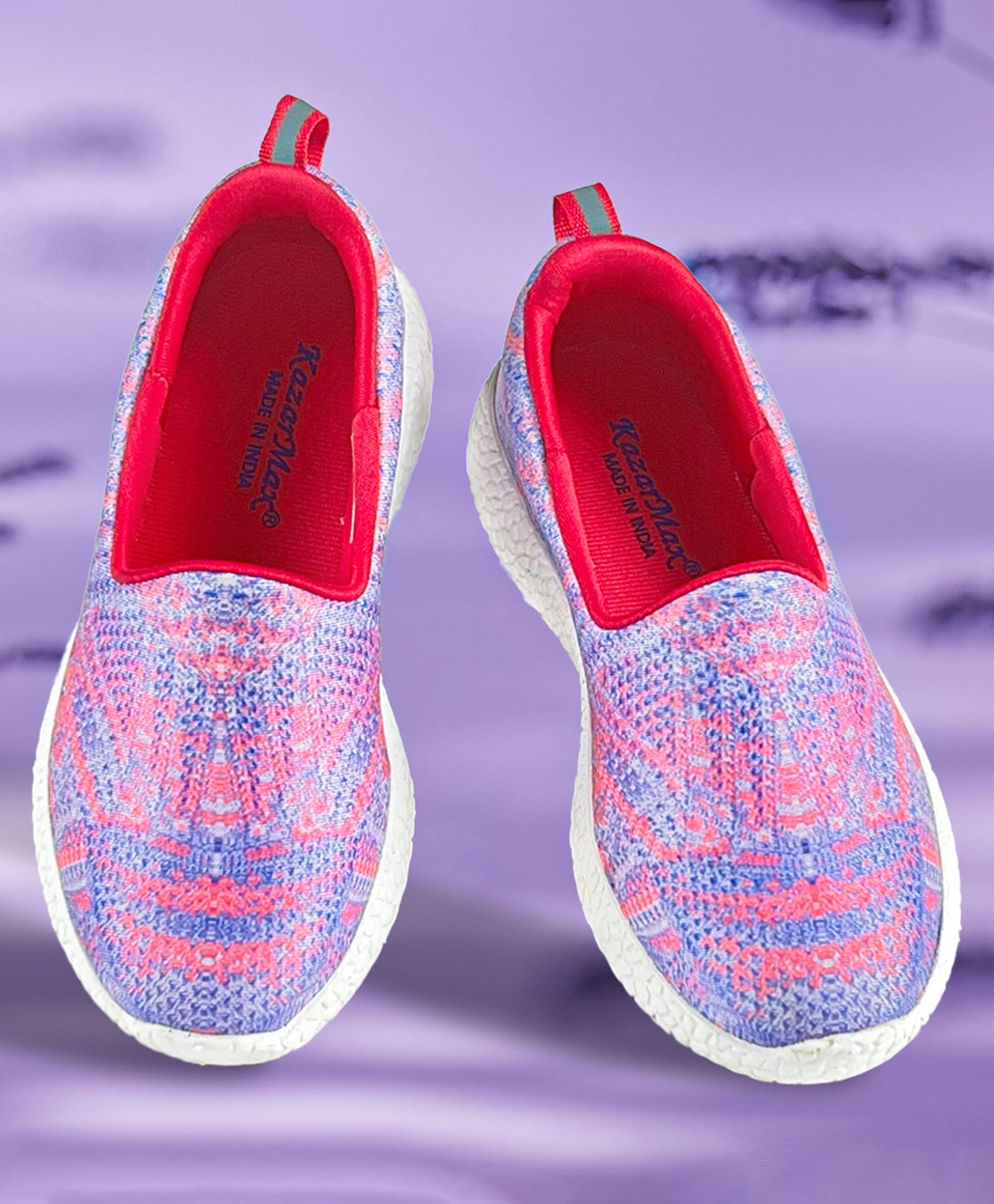 KazarMax Self Design Abstract Printed Slip-On Casual Shoes - Lavender-image-22