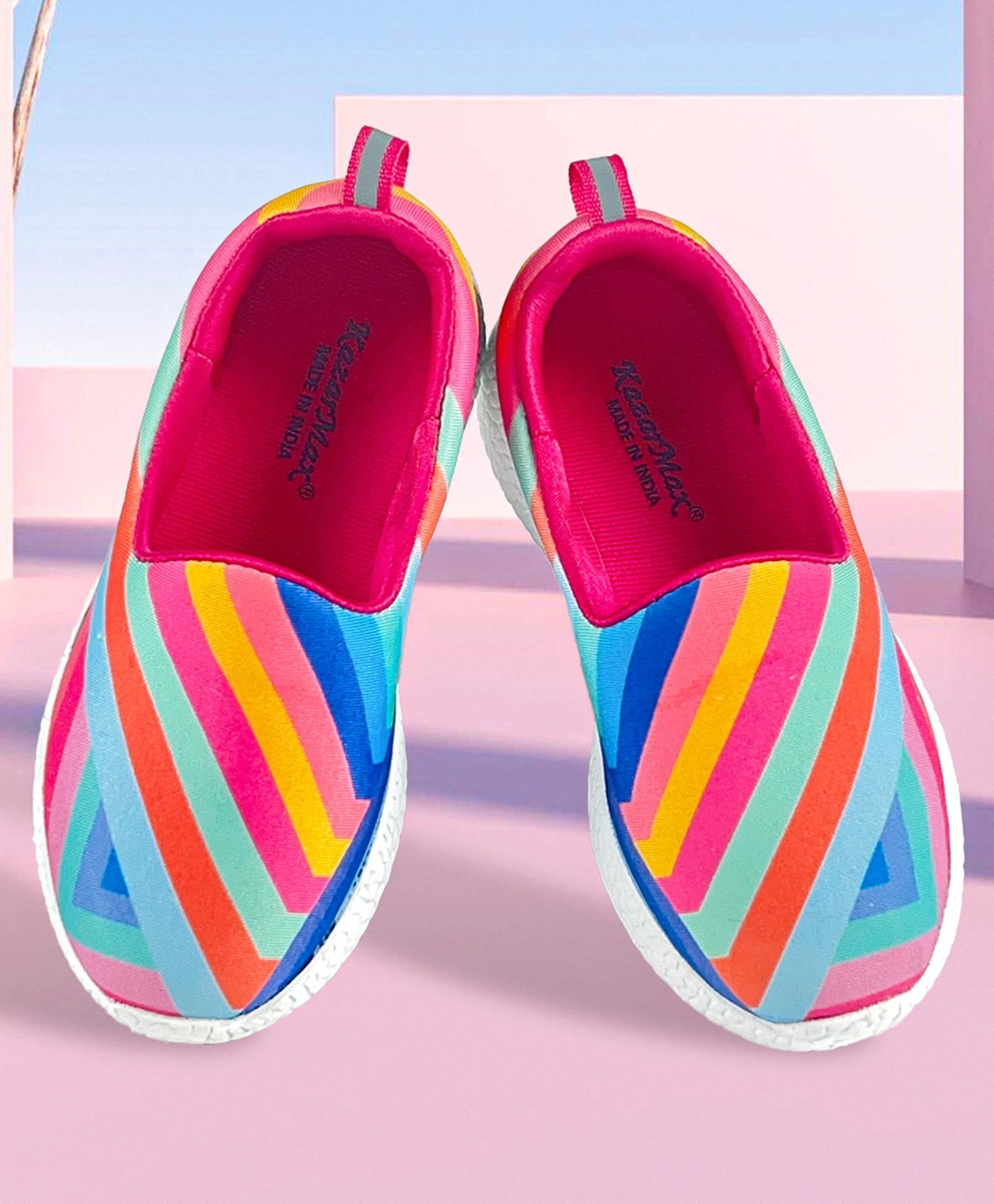 Kazarmax Roman Striped Slip On Shoes - Pink-picture-16