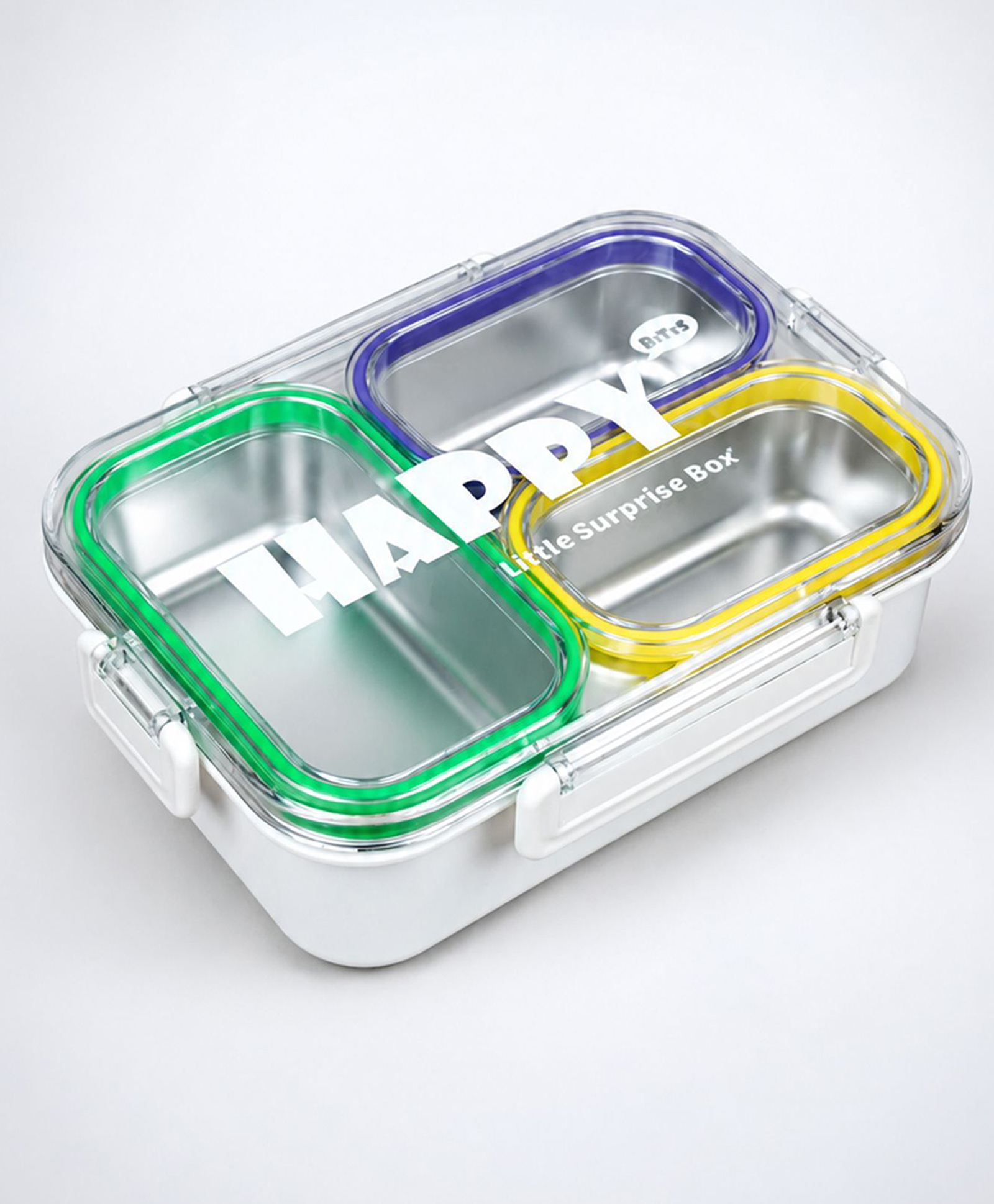 Little Surprise Box Transparent Lid Happy Bites Lunch Box-Blue-image-30