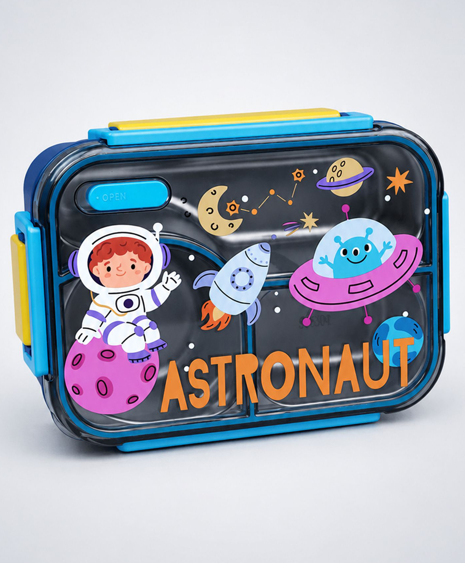 Little Surprise Box Astro Space Interlock Stainless Steel Lunch Box-Black-image-45