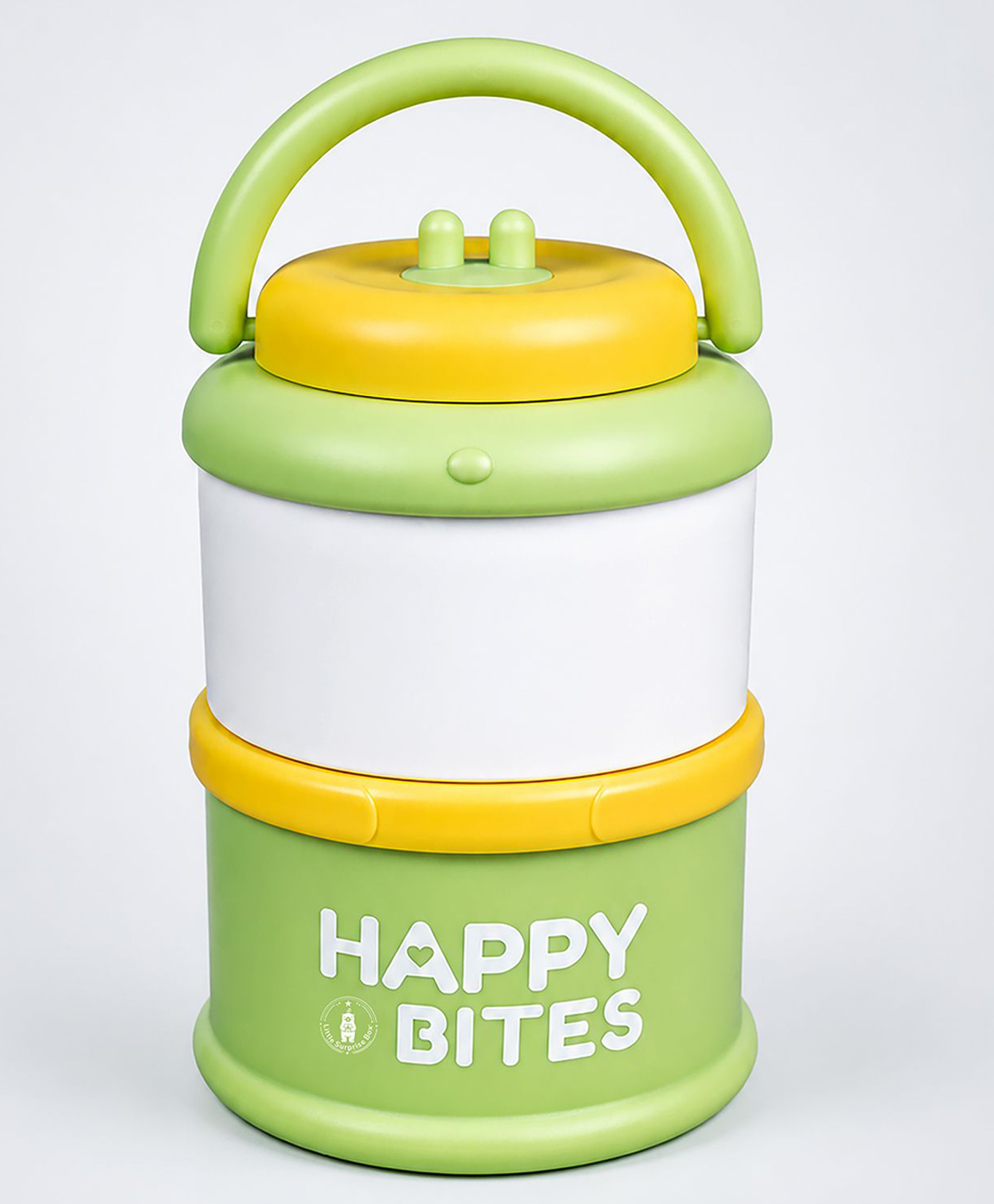 Little Surprise Box Happy Bites Double Decker Stainless Steel Lunch Box-Green-image-30