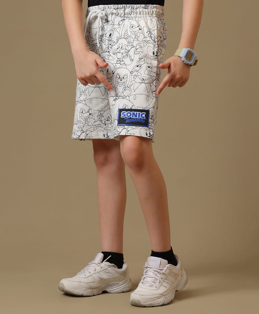 Kidsville Knit Sega Featuring Sonic Printed Shorts - White-picture-13