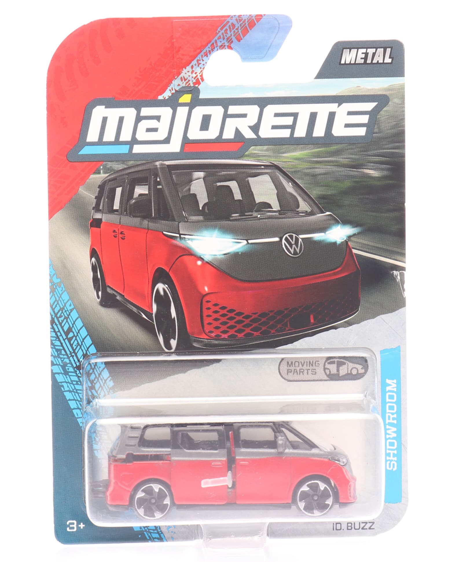 Majorette Showroom Volkswagen ID Buzz Premium Die Cast Free Wheel Toy Car -Red-picture-11