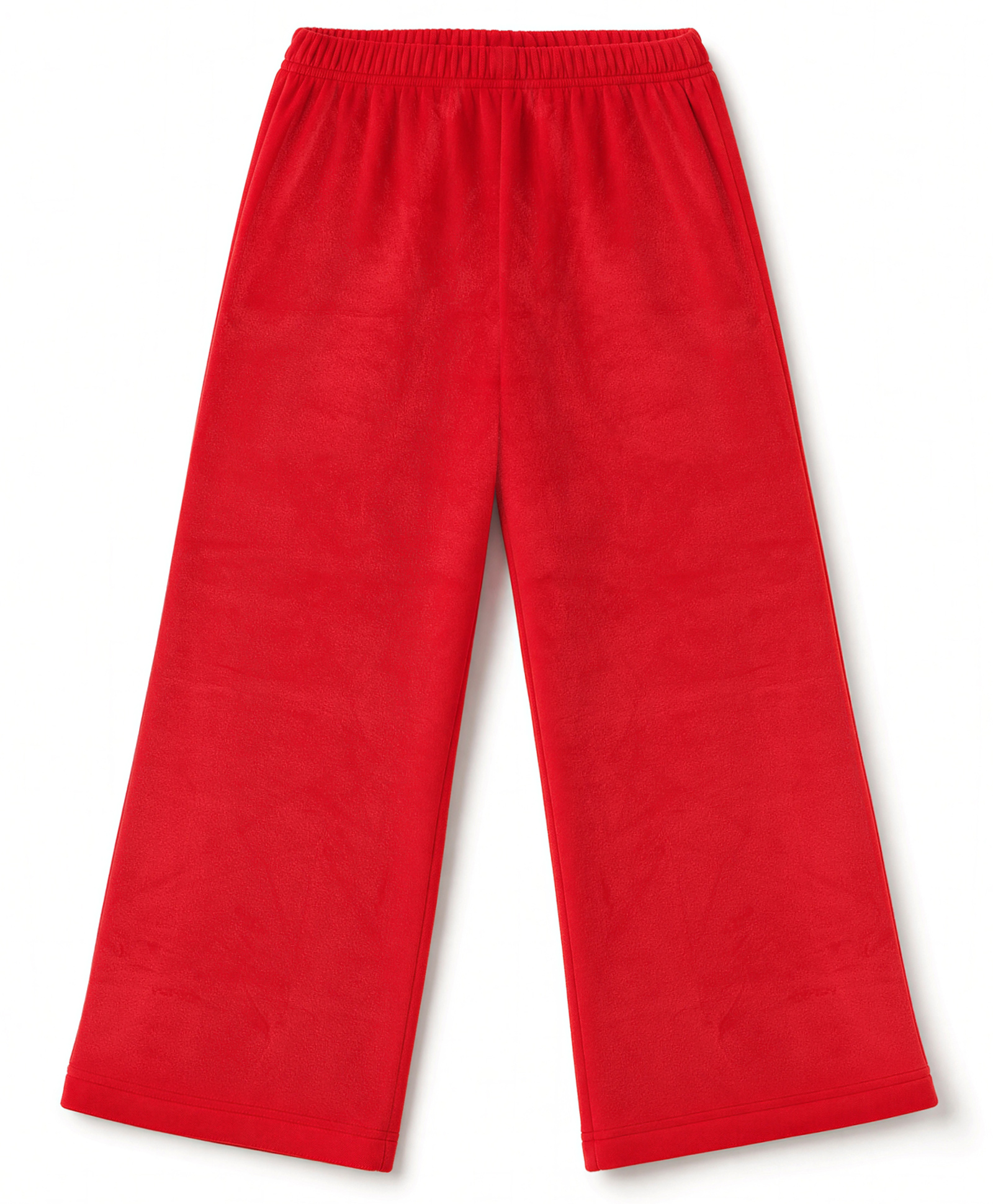 Babyhug Velour Knit Full Length Solid Wide Legged Fleece & Woollen Pant - Red-picture-17