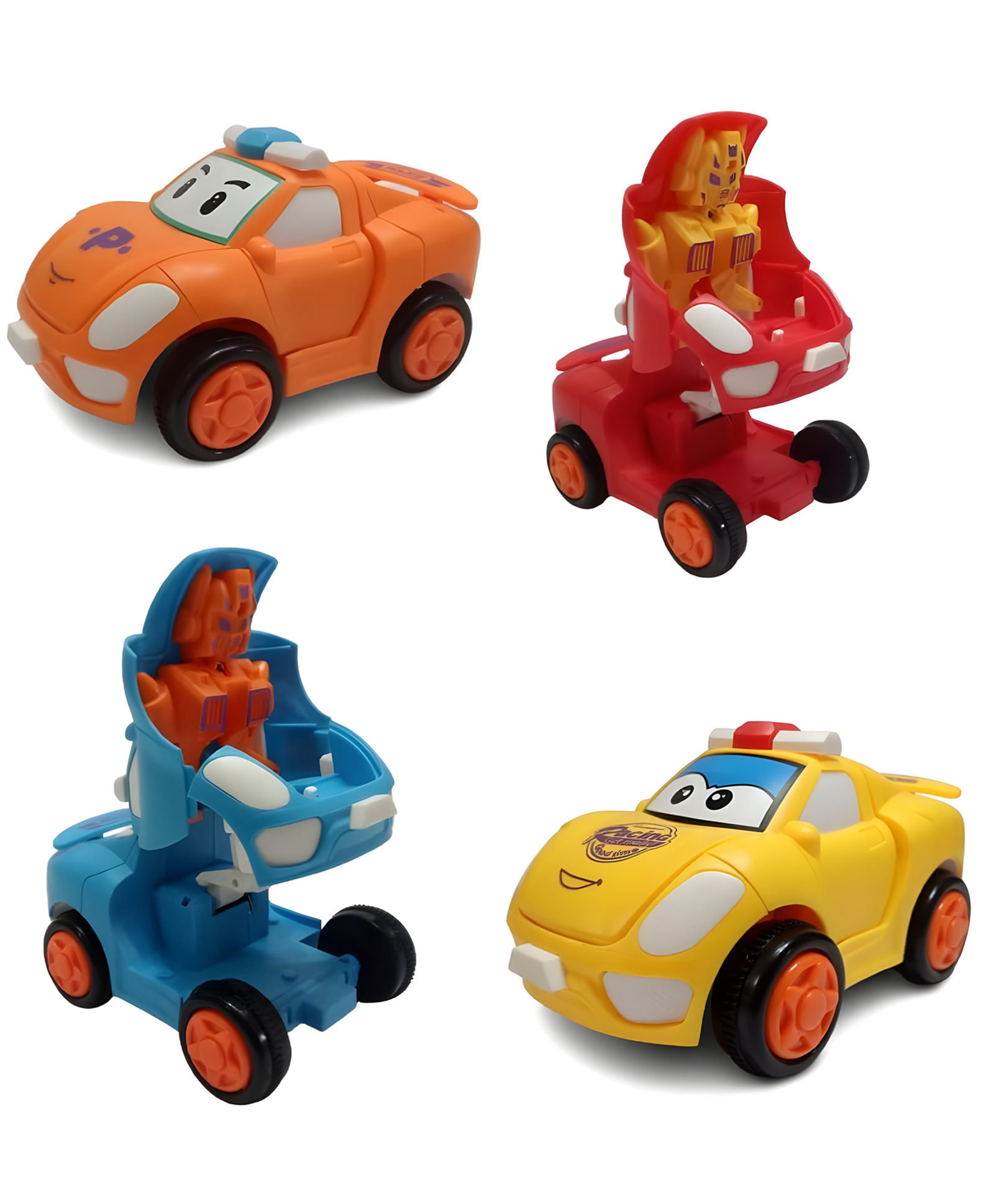 NEGOCIO Mini Robot Car For Boys And Girls, Push And Go Transformation 360 Degree Stunt Friction Cars, Mini Racing Transforming Car To Robot Friction Toy- Pack Of 1- Color May Vary-image-42