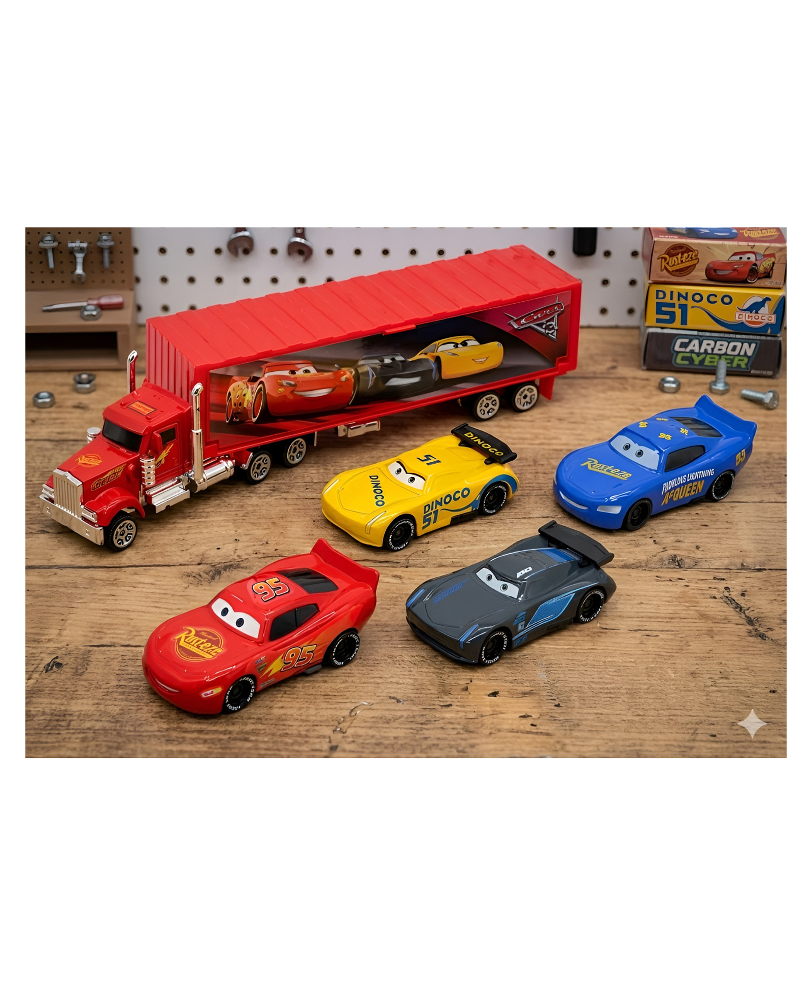 NEGOCIO Alloy Series Cars 3 set of 5 Lightning McQueen cars with mac truck for kids- PACK OF 1- COLOR MAY VARY-image-41