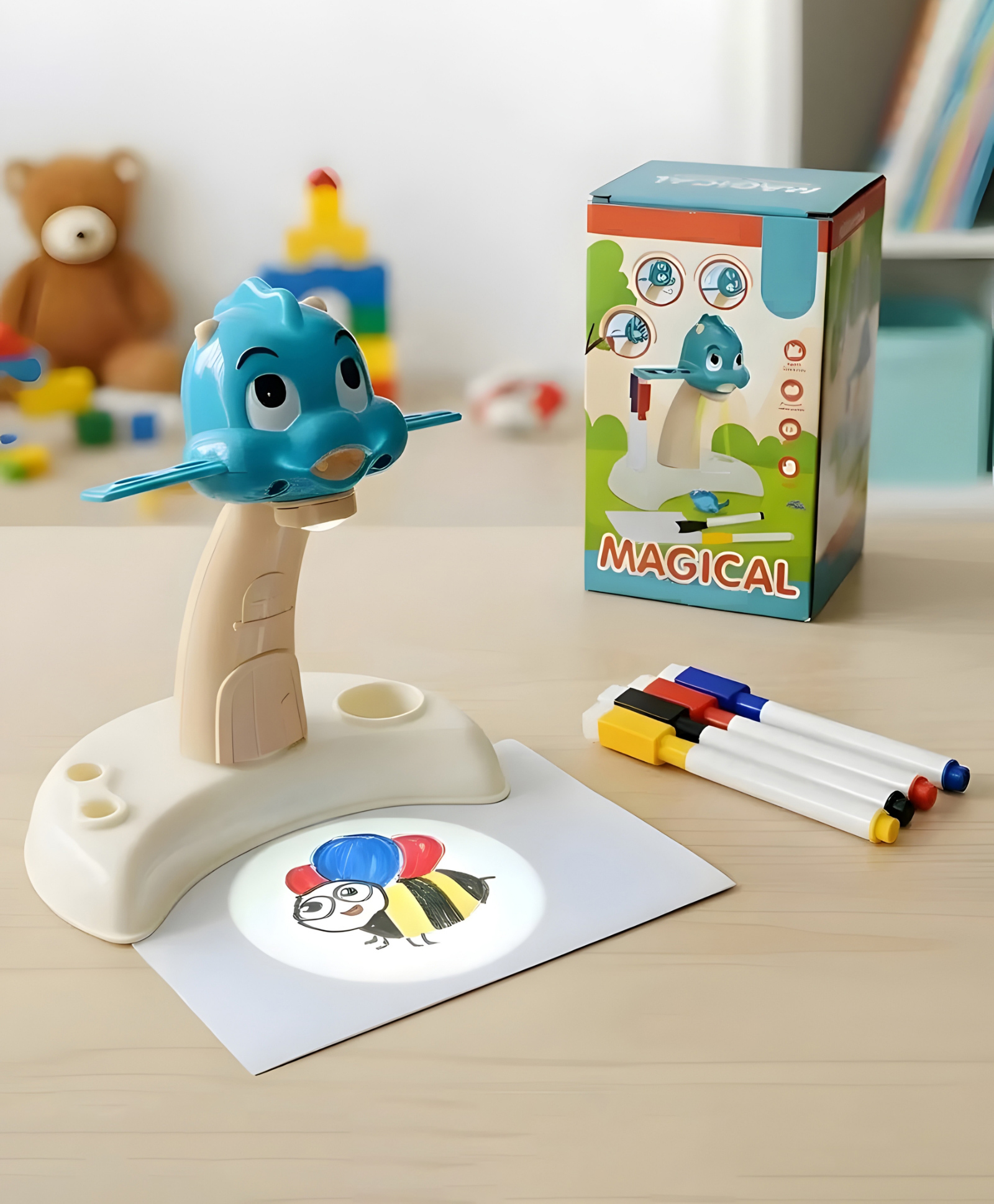 NEGOCIO Adorable Dinosaur-Shaped Projector Inspires Little Artists To Trace, Draw, And Color Building Creativity And Confidence With Every Doodle- PACK OF 1-image-38