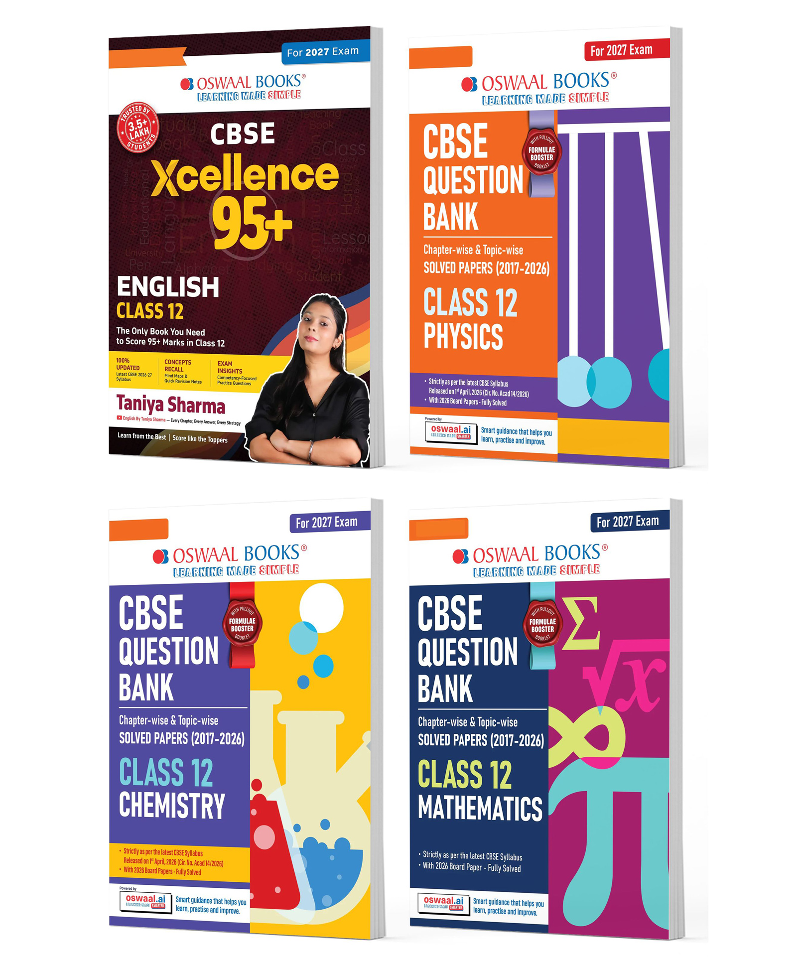 OSWAAL BOOKS CBSE Xcellence 95+ Scorer Pack English By Taniya Sharma with Question Banks for Class 12 Physics, Chemistry & Mathematics | Includes PYQs, Concept Clarity (Set of 4) (For 2027 Board Exam)-image-39