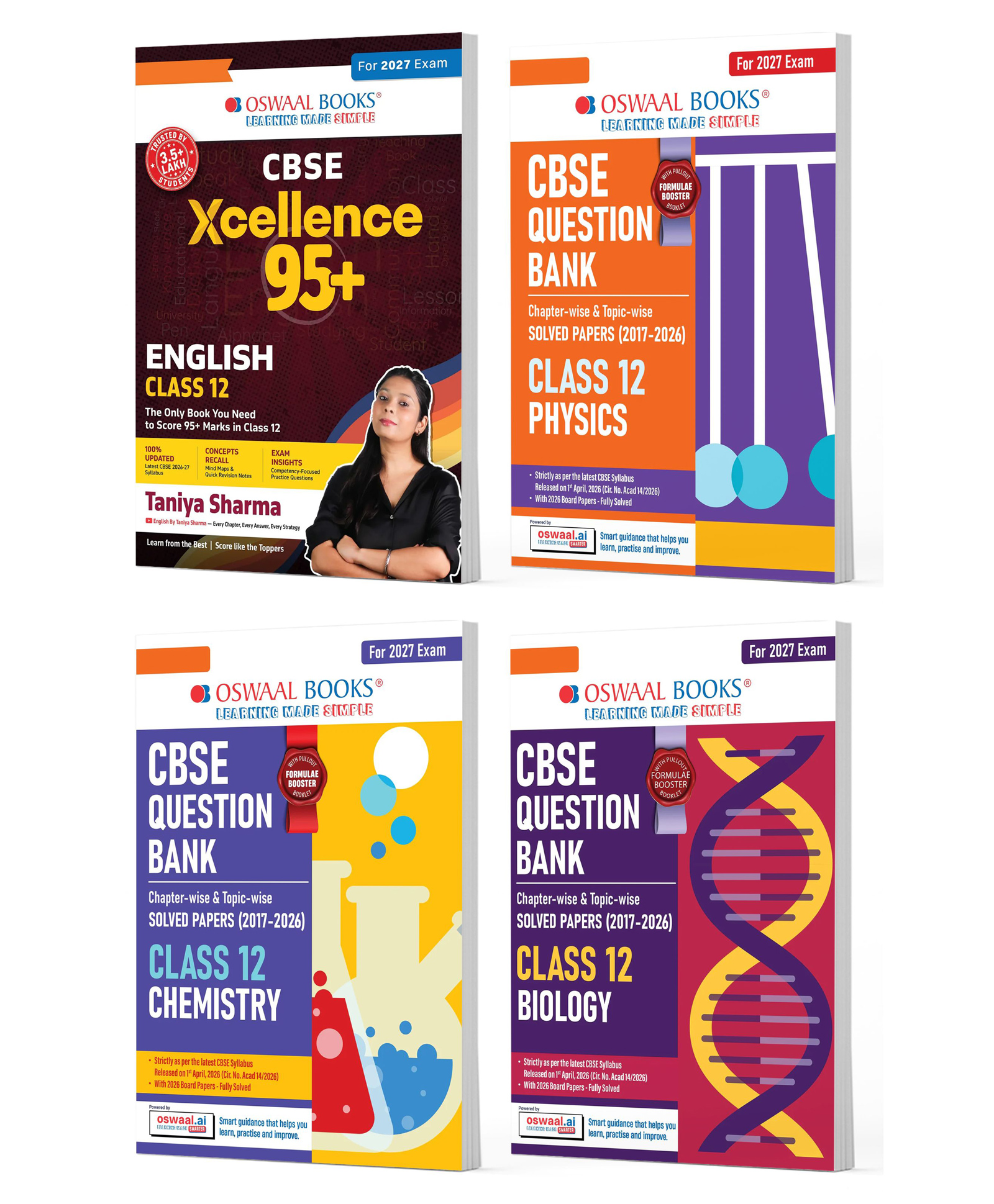 OSWAAL BOOKS CBSE Xcellence 95+ Scorer Pack English By Taniya Sharma with Question Banks for Class 12 Physics, Chemistry & Biology | Includes PYQs, Concept Clarity (Set of 4) (For 2027 Board Exam)-image-32