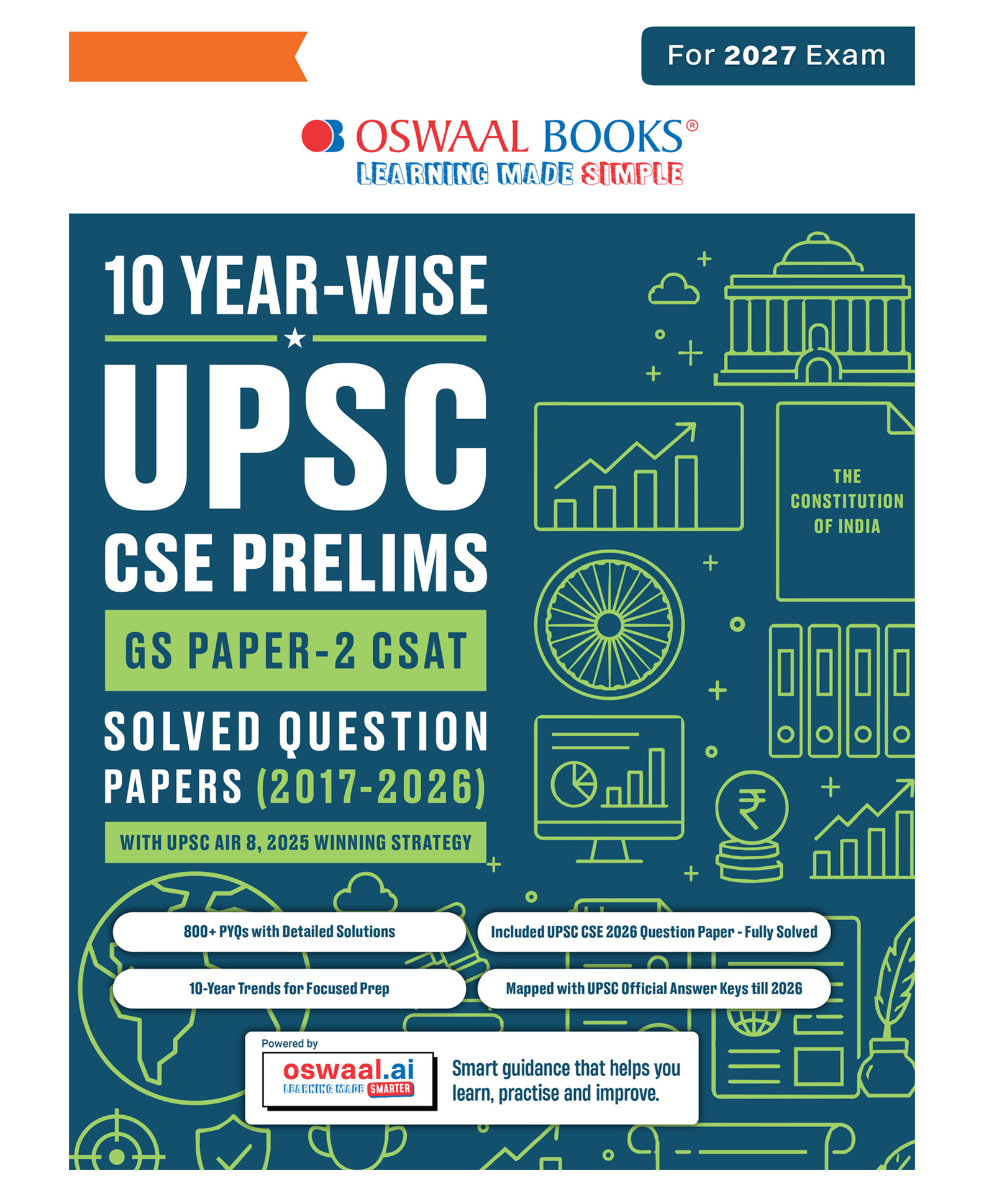 Oswaal UPSC CSE Prelims 10 Years Solved Papers | GS Paper 2 |CSAT | Year-wise 20172026 | Official Answer Keys | 10-Year Trend Analysis | For 2027 Exam-image-43