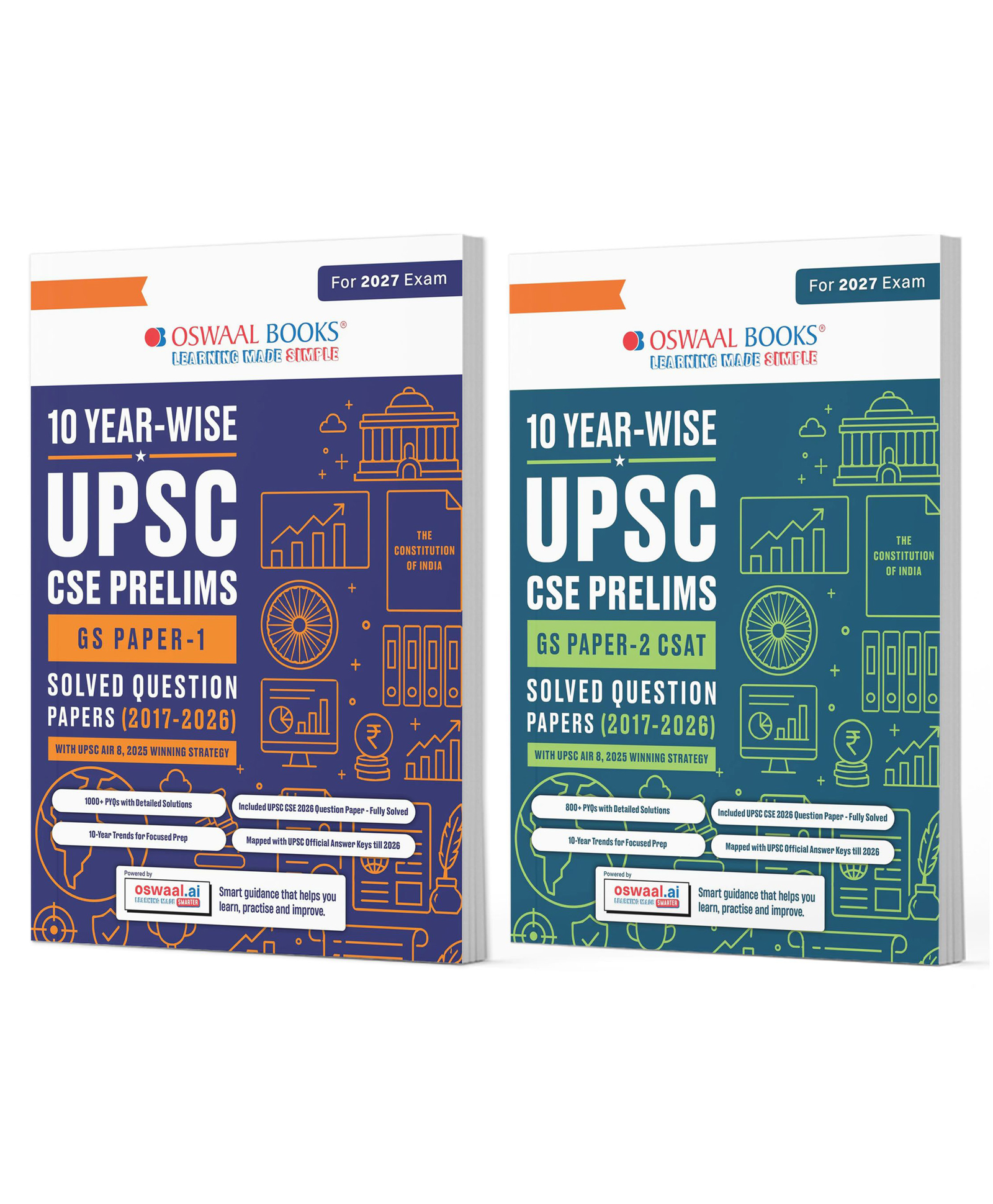 OSWAAL BOOKS UPSC CSE Prelims 10 Years Solved Papers | GS Paper 1 & 2 (Set of 2 Books) |CSAT | Year-wise 20172026 | Official Answer Keys | 10-Year Trend Analysis | For 2027 Exam-image-44