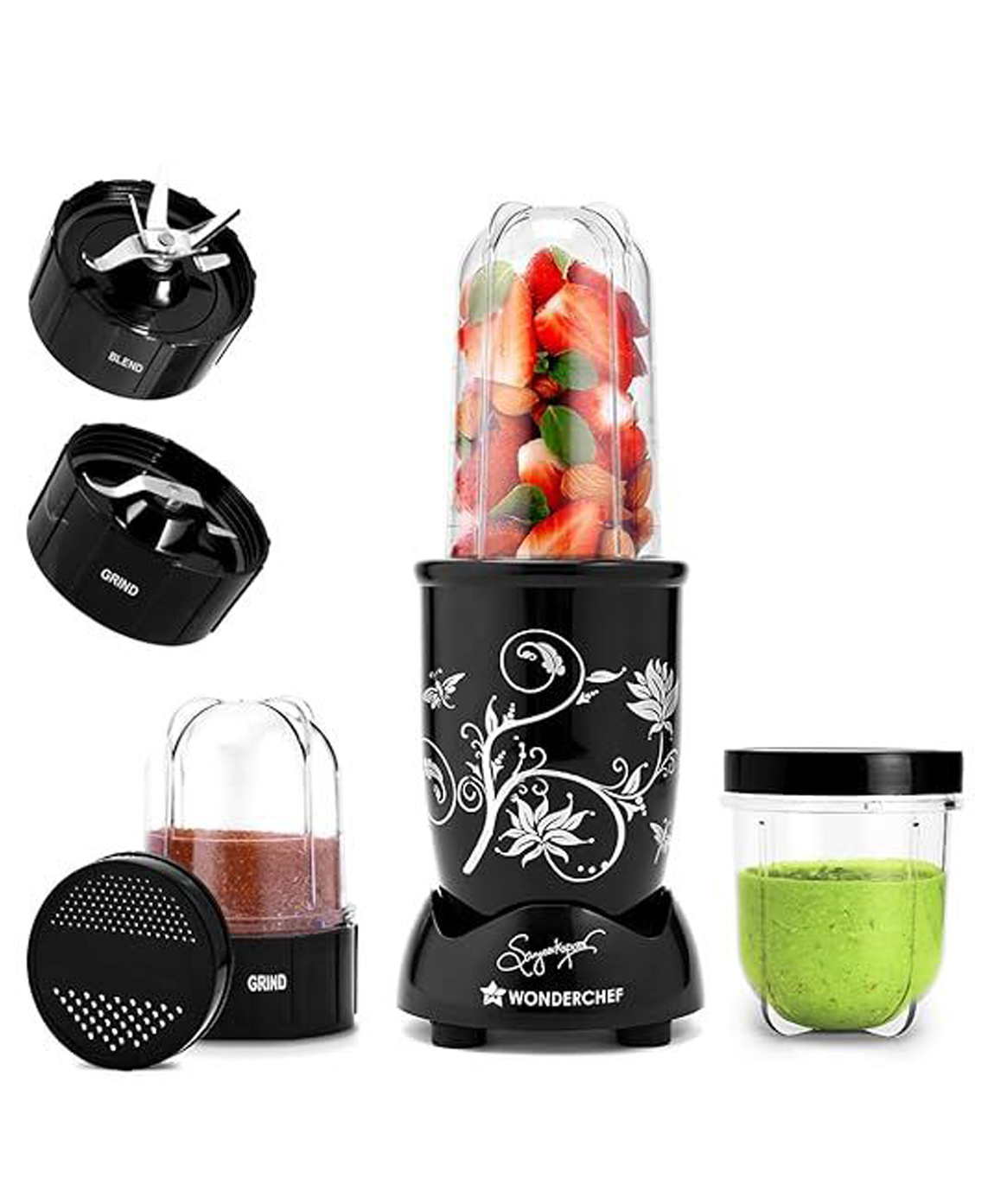 Wonderchef Nutri-blend 2 jar Mixer, Grinder & Blender 400W 22000 RPM 100% Copper Motor - Black-image-33