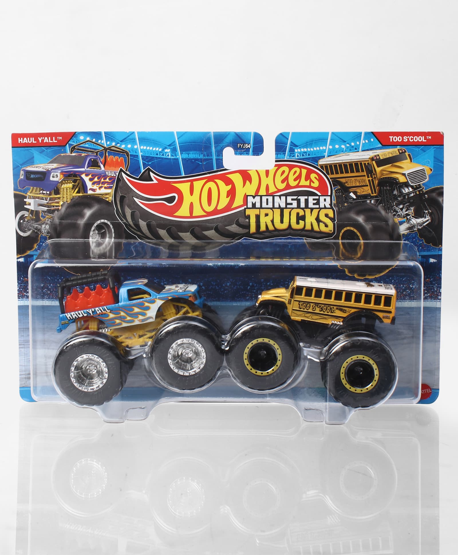 hot wheels Hot Wheel Haul Y'All / Too s'Cool Die Cast Free Wheel Monster Trucks-Blue/Yellow-picture-24