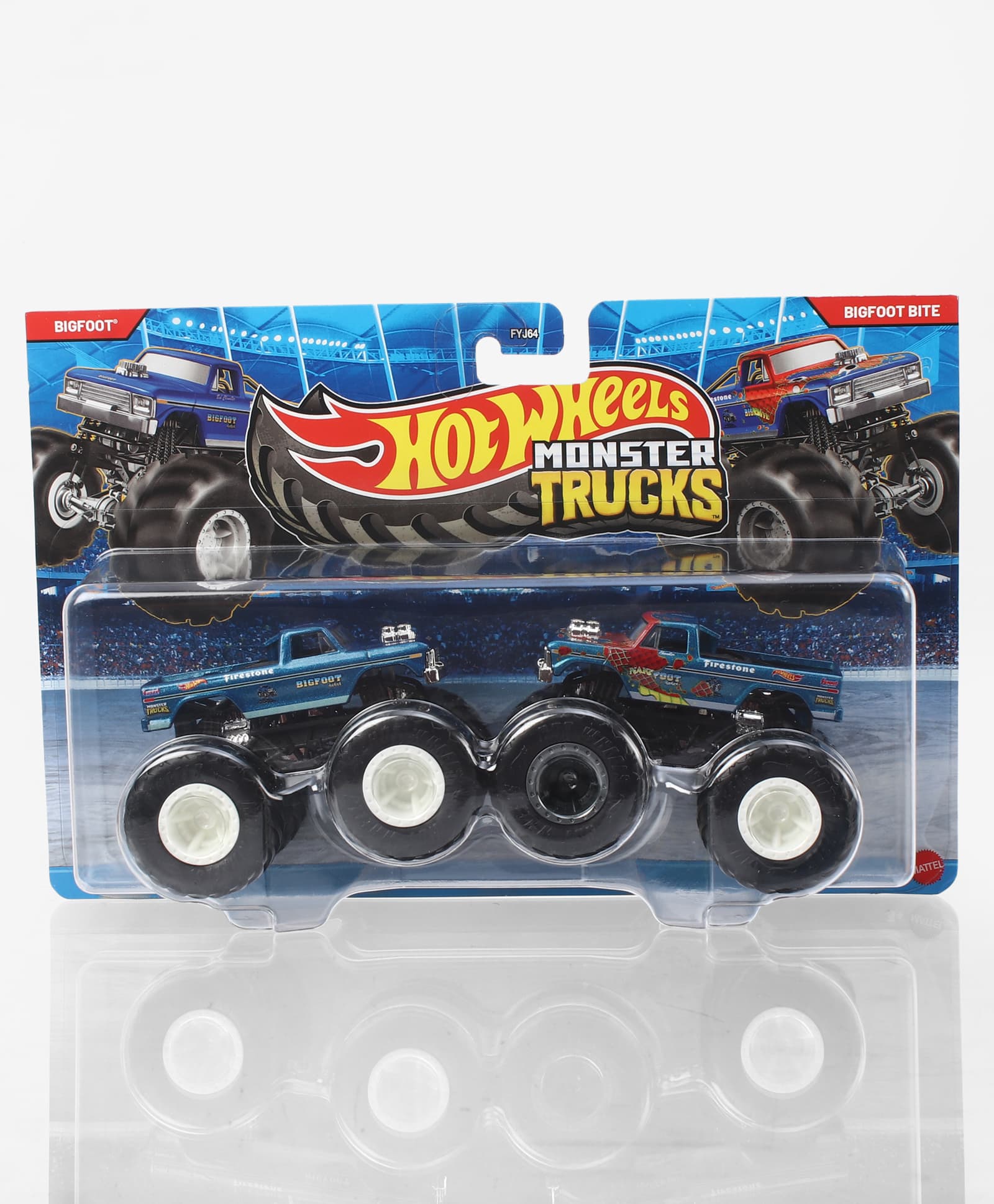 hot wheels Hot Wheel Bigfoot / Bigfoot Bite Die Cast Free Wheel Monster Trucks-Teal Blue/Light Blue-picture-8
