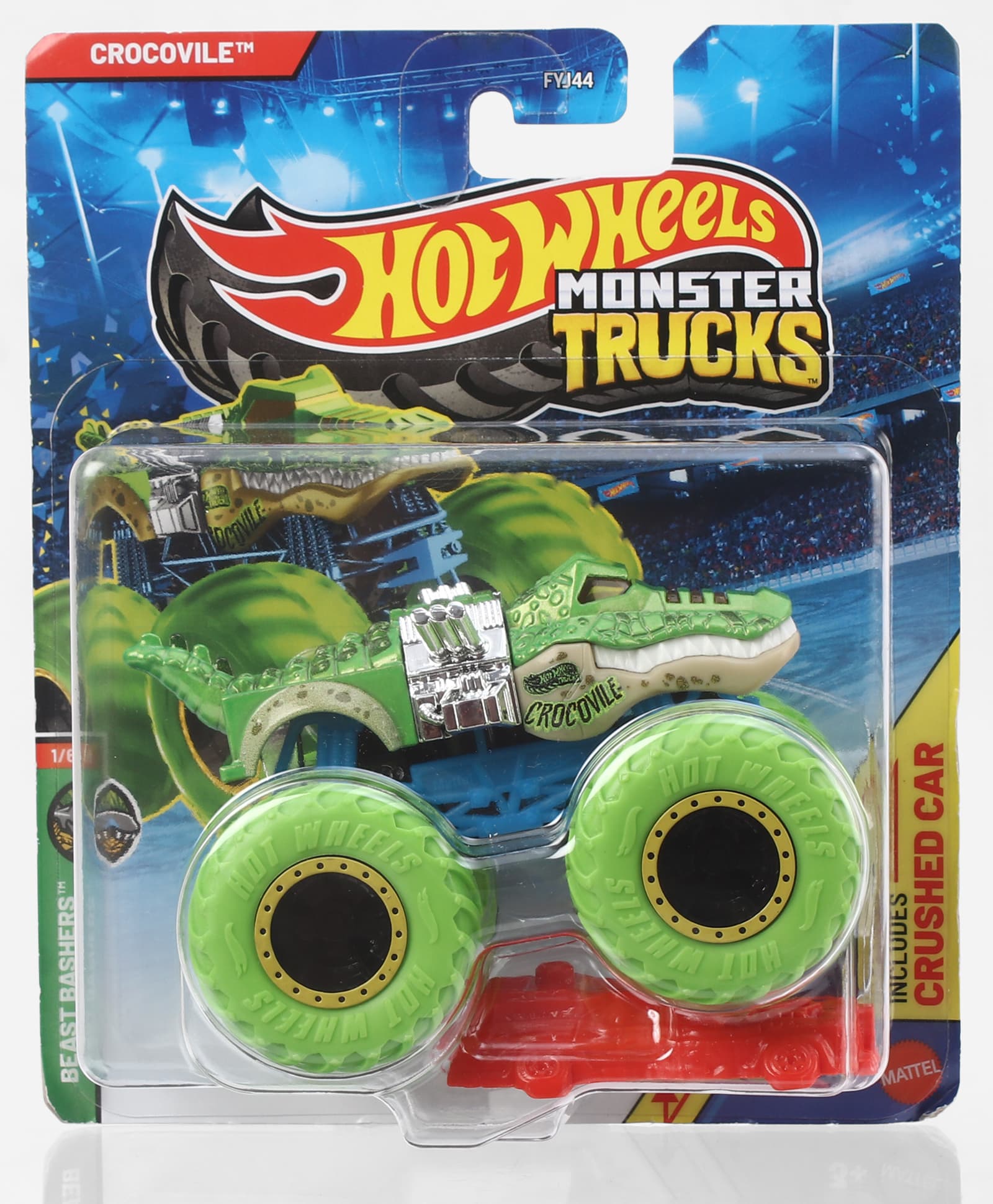 Hot Wheels Die Cast Free Wheel Monster Trucks Crocovile - Neon Green-picture-42