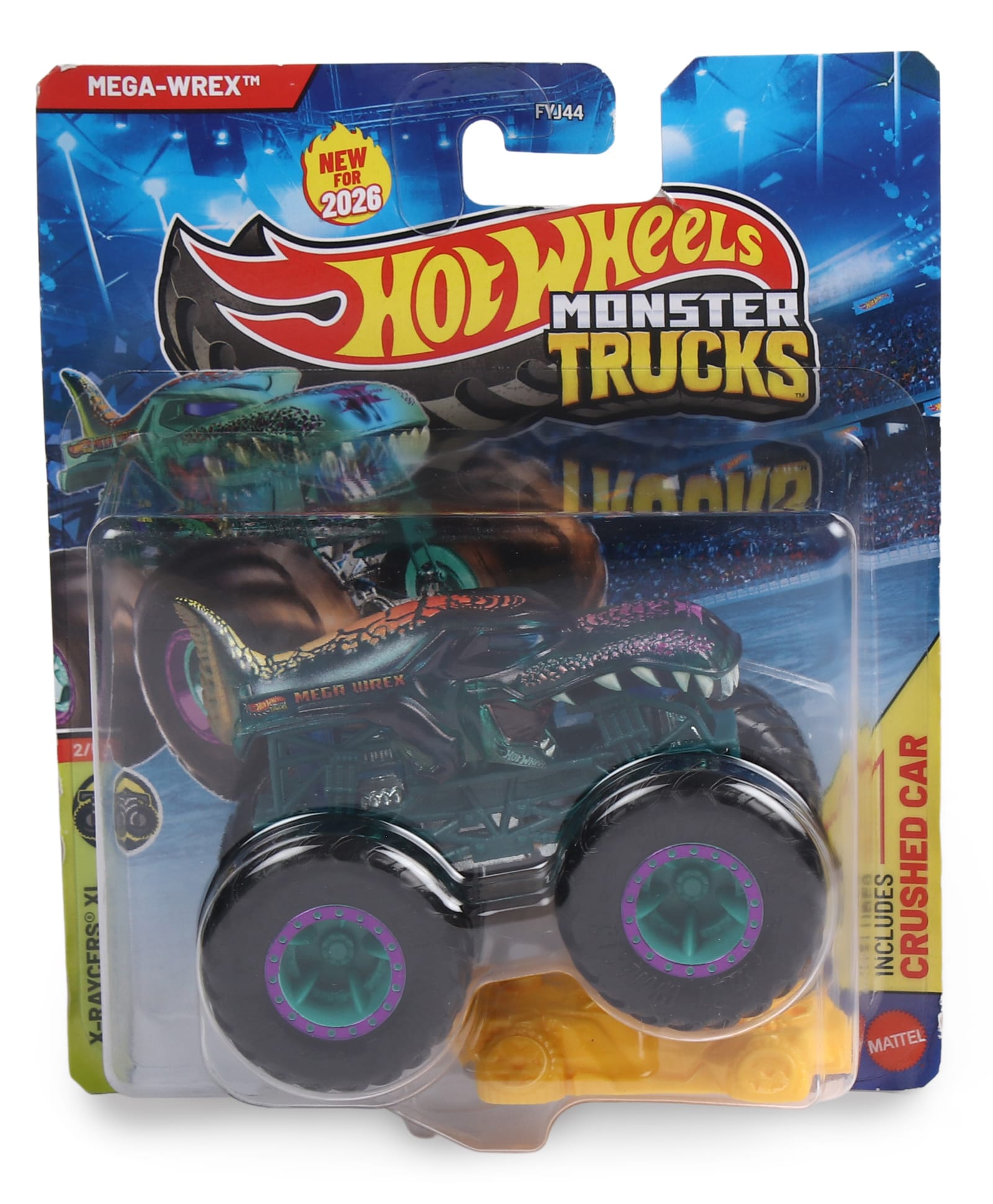 Hot Wheels Die Cast Free Wheel Monster Trucks Mega Wrex - Dark Green-picture-25