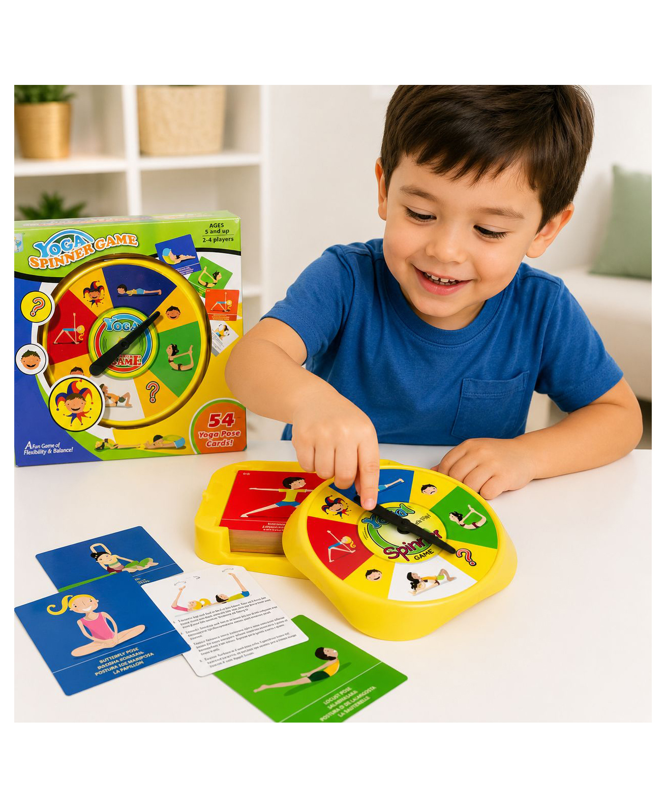 Sanjary Kids Yoga Spinner Game with Pose Cards, Balance Exercise Activity, Family Party Board Game, Fun Learning Toy Gift color design may vary-image-38