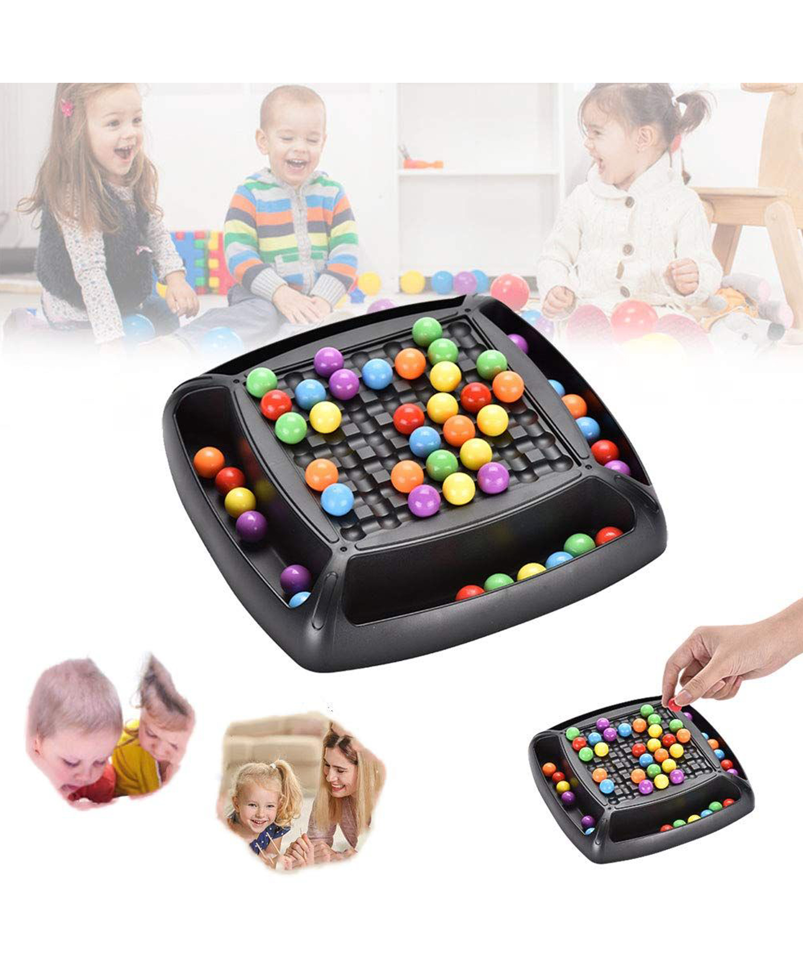 Sanjary Kids Color Matching Puzzle Board Game, Montessori Educational Brain Teaser, Fine Motor Skills, Family Learning Toy, STEM Gift for Children color design may vary-picture-46