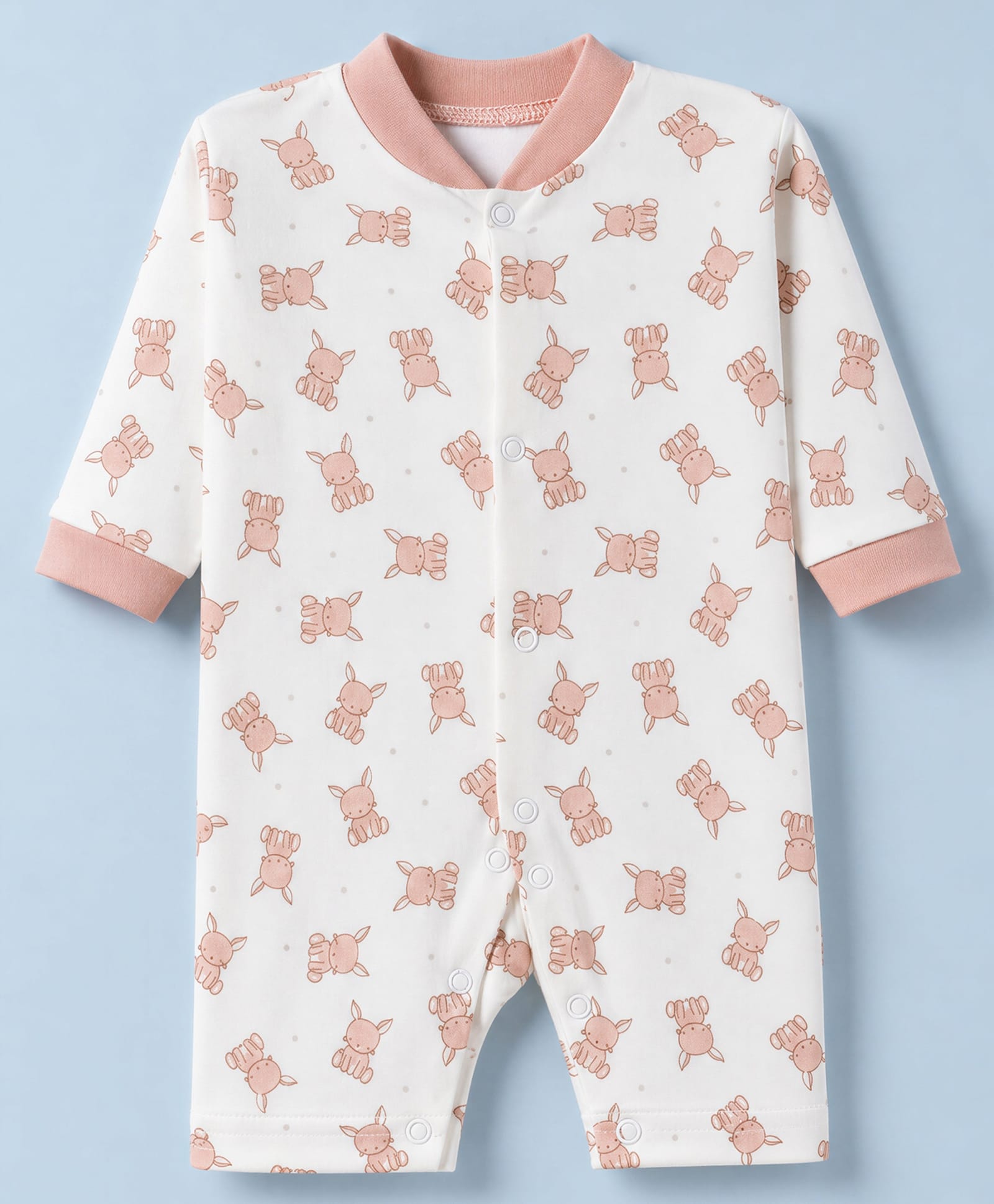 Junior Star Full Sleeves Bunny Printed Romper - White-image-29