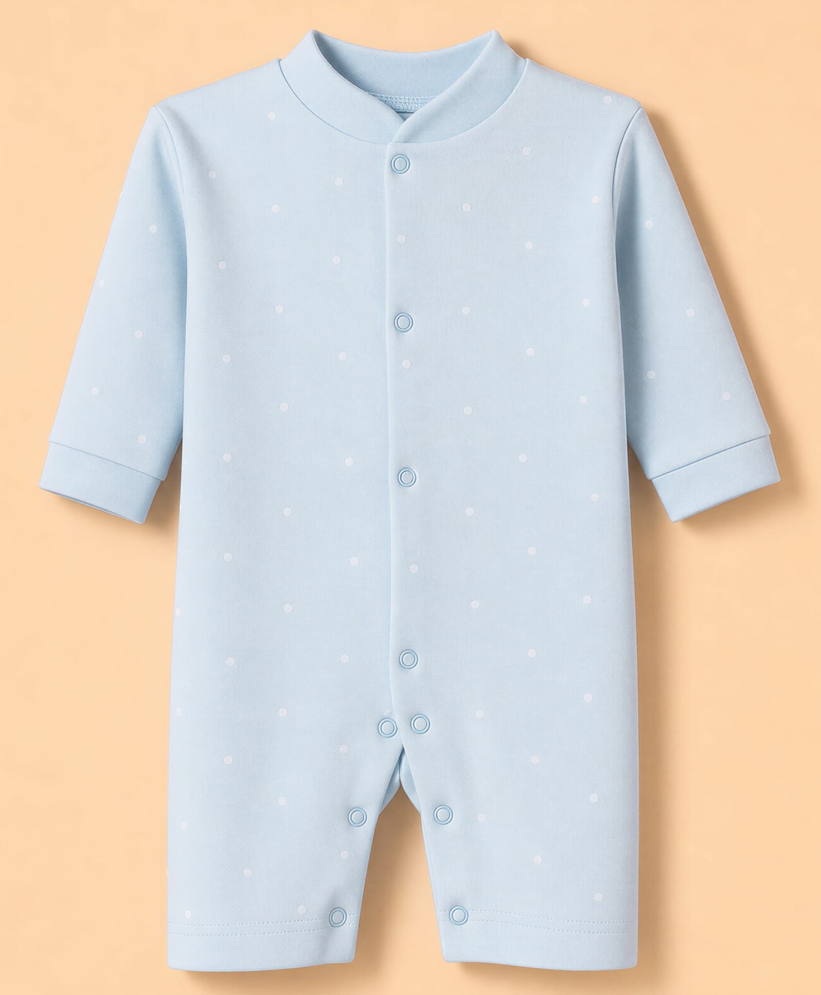 Junior Star Full Sleeves Polka Dots Printed Romper - White-image-38