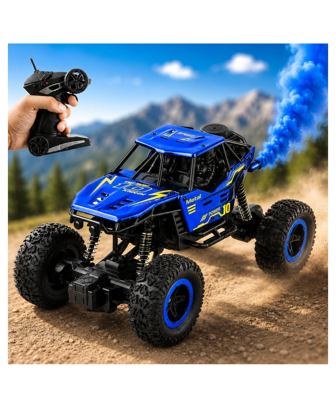 NHR RC Drift Rock Crawler 4x4 Remote Control Car for Kids, Rechargeable 4WD Off-Road Climbing Vehicle Toy, Best Birthday Gift (Blue)-picture-15