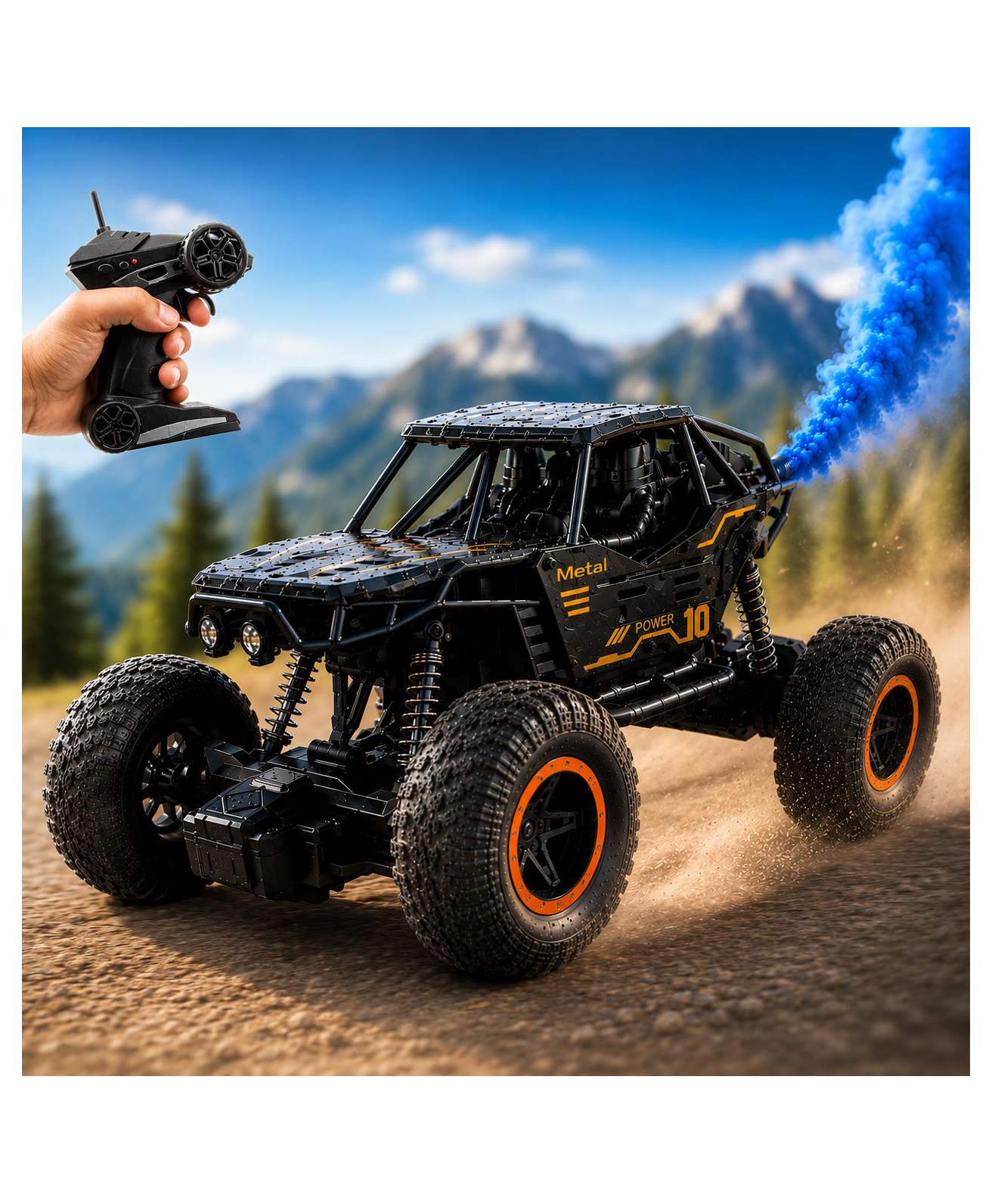 NHR RC Drift Rock Crawler 4x4 Remote Control Car for Kids, Rechargeable 4WD Off-Road Climbing Vehicle Toy, Best Birthday Gift (Black)-picture-25
