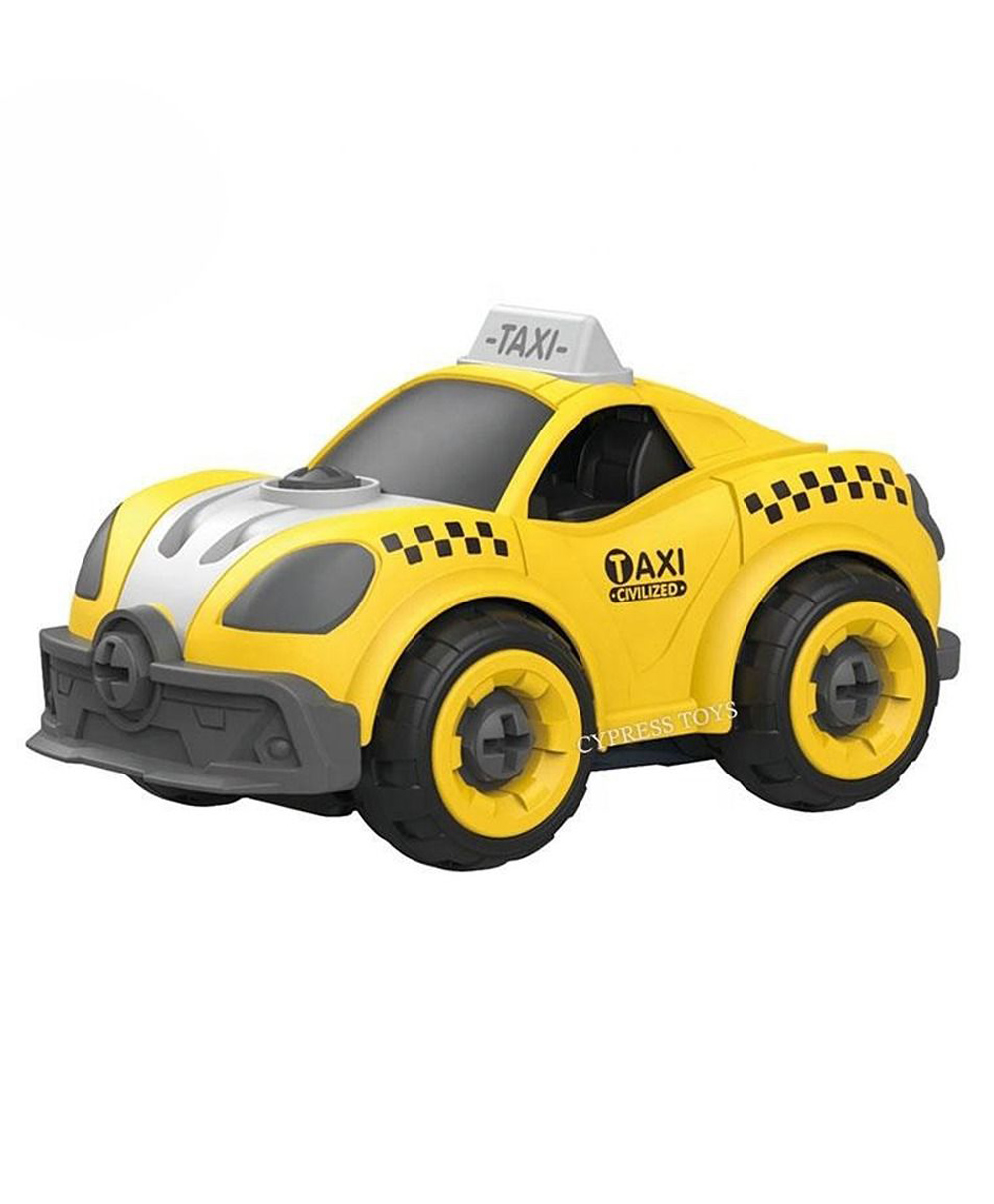 Happy Hues Assemble & Take-Apart DIY Taxi Construction Toy with Screwdriver Set for Kids- Pack of 1- Yellow-image-8