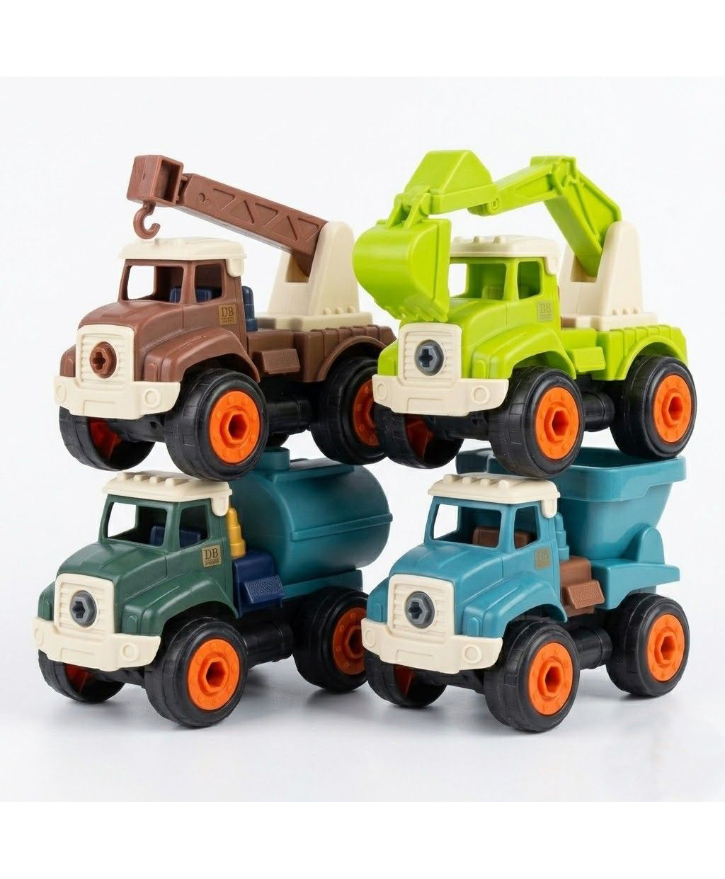 Happy Hues Durable Educational Construction Truck Toy Set of 4-Interactive Sand Play Vehicles Set for Kid-Safe Edges-image-10