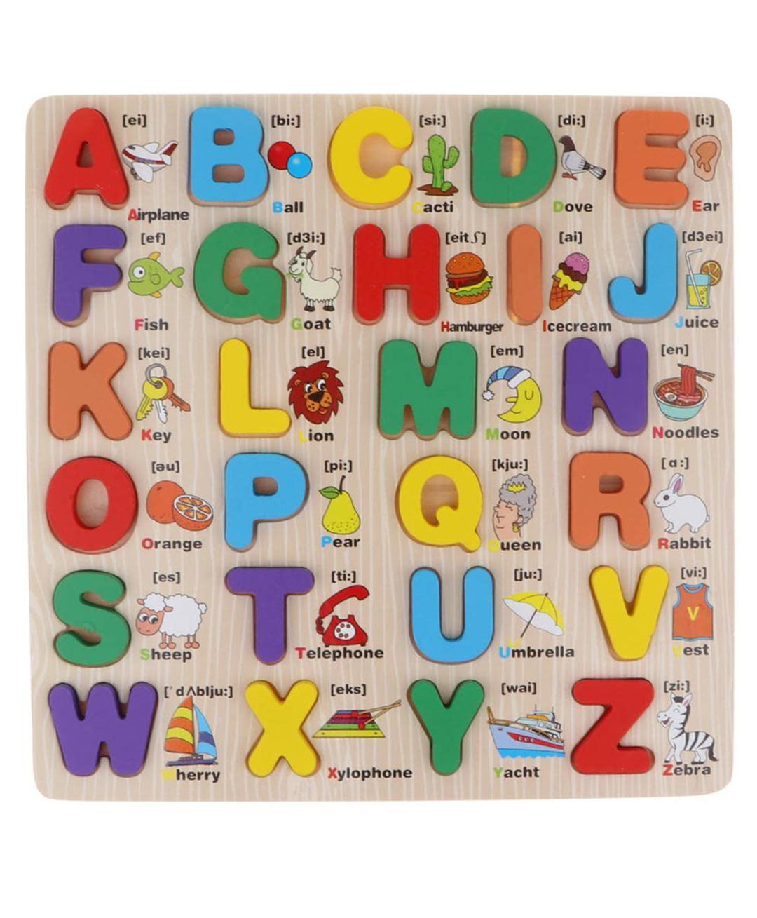 Happy Hues Educational Wooden Alphabet Puzzle Board Interactive Learning Toy for Early Development & Phonics Practice-image-32