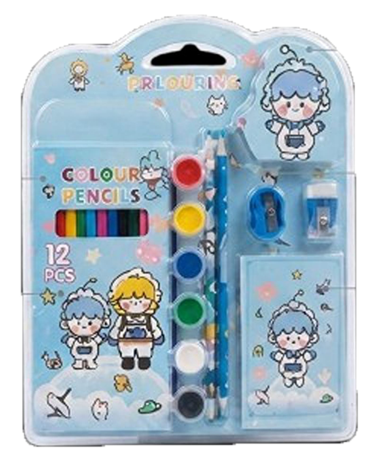 Happy Hues All-in-One Kids Stationery & Art Kit Portable Drawing Set for Creative Fun Compact Design with Multiple Art Tools -Pack of 1- Random Colour-image-18