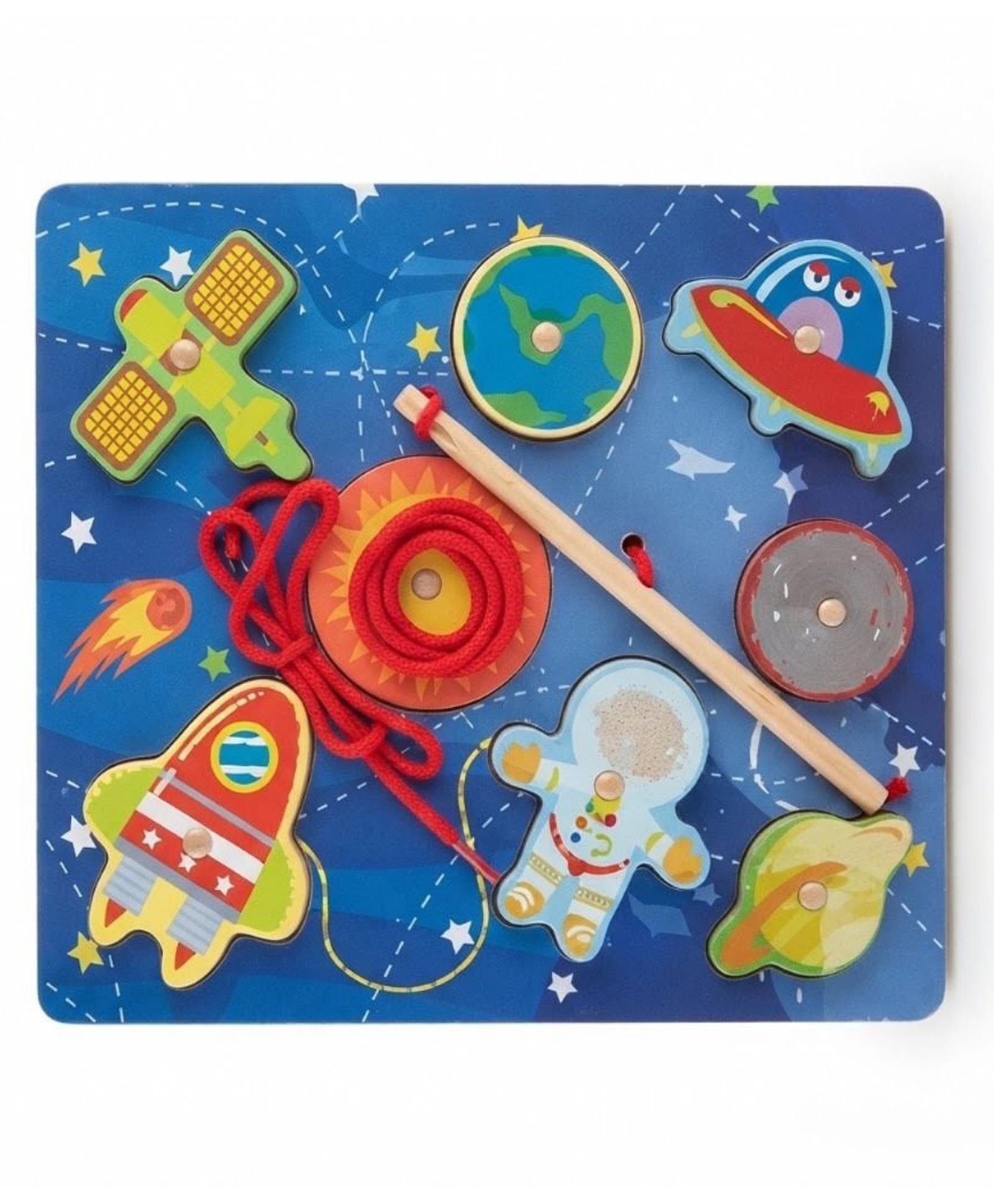 Happy Hues Educational Wooden Space Theme 2-in-1 Puzzle & Lacing Board Game for Kids-image-34