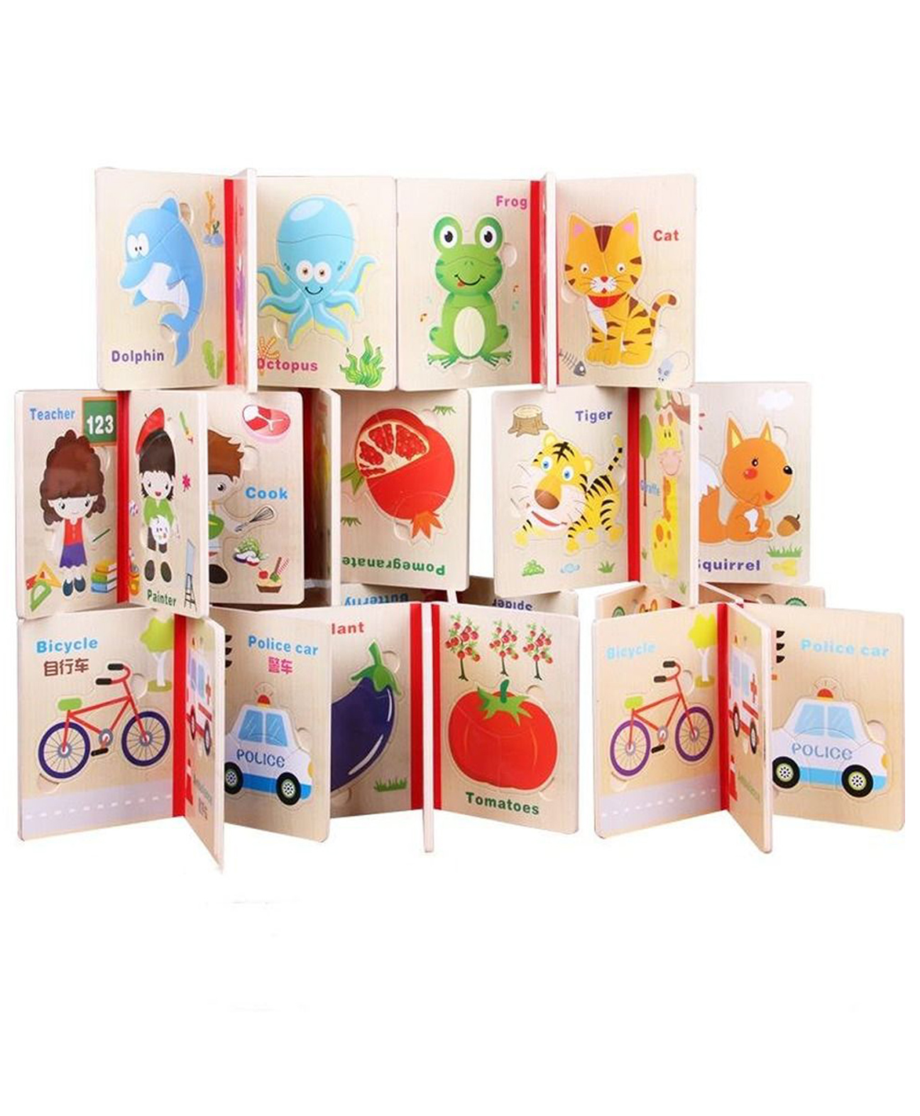 Happy Hues Wooden Educational Jigsaw Puzzle Books for Kids Montessori Learning Toys for Early Cognitive & Motor Development (Pack of 2)-image-33