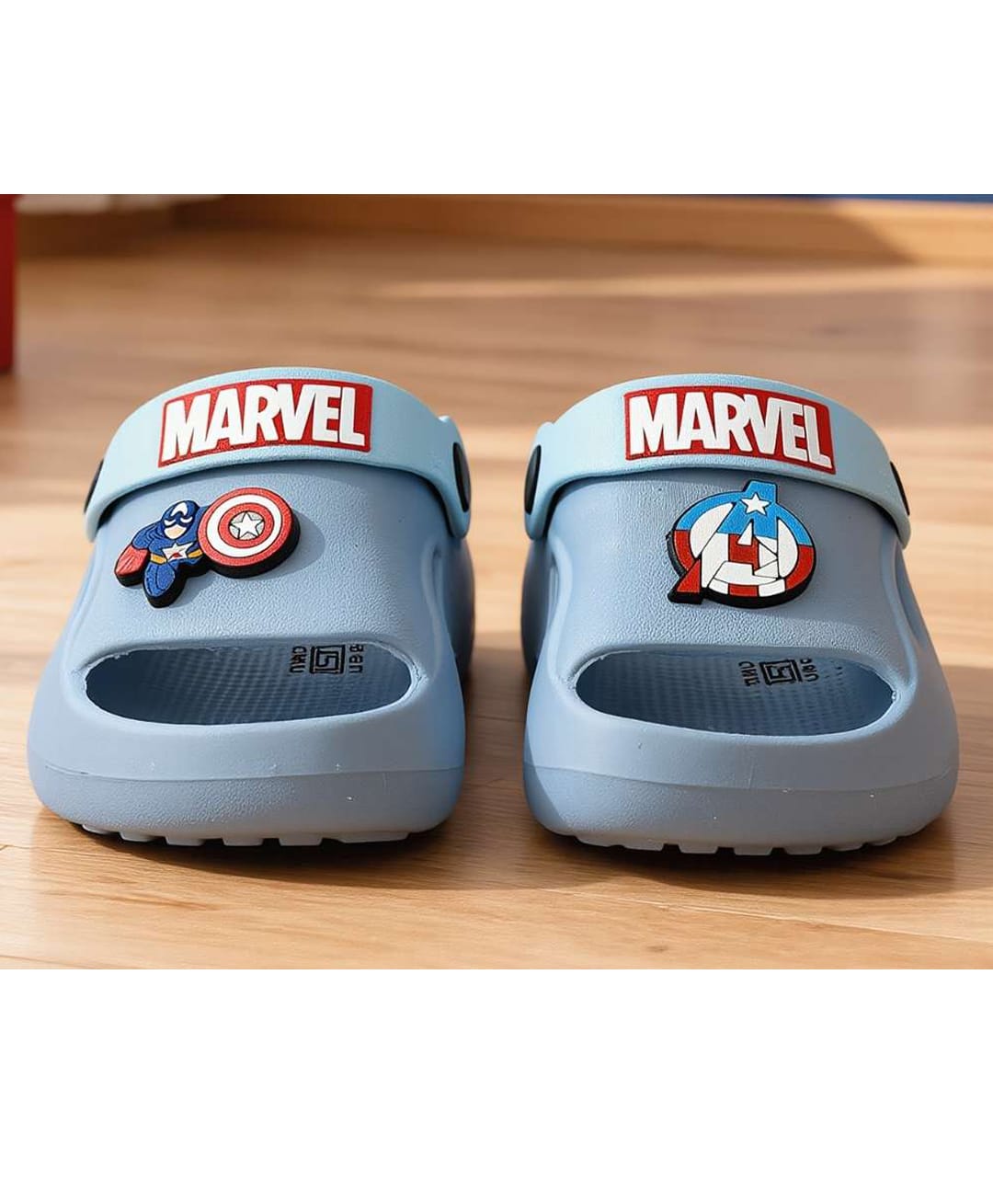 Yellow Bee Marvel Featuring Captain America Applique Detailed Slingback Sandals - Blue-picture-22