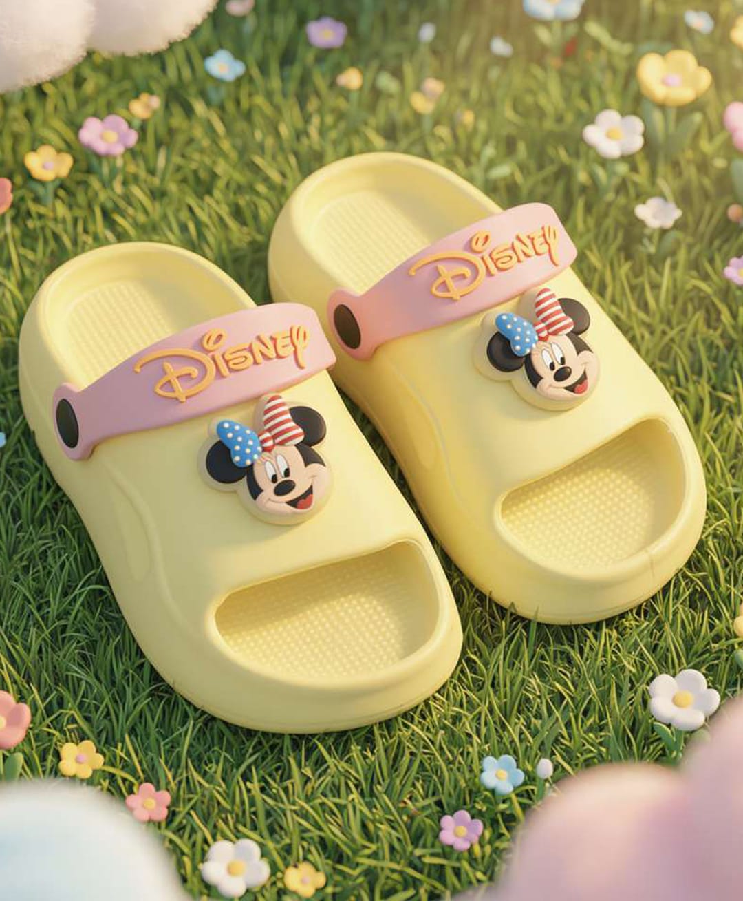Yellow Bee Mickey & Friends Featuring Minnie Mouse Applique Detailed Slingback LED Sandals - Yellow-image-10