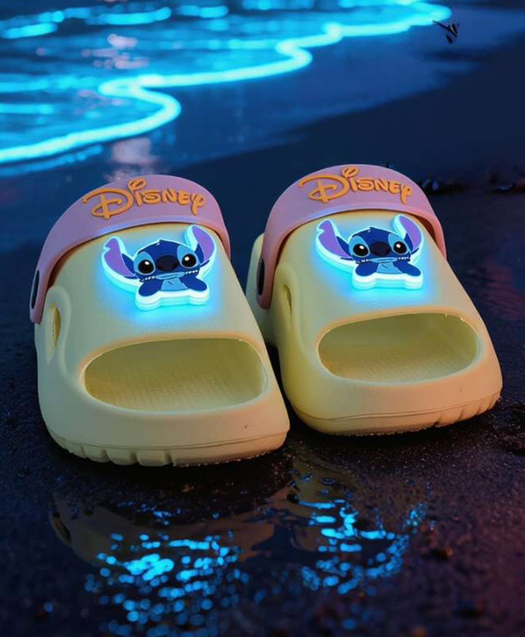 Yellow Bee Lilo & Stitch Featuring Stitch Applique Detailed LED Slingback Sandals - Yellow-image-47