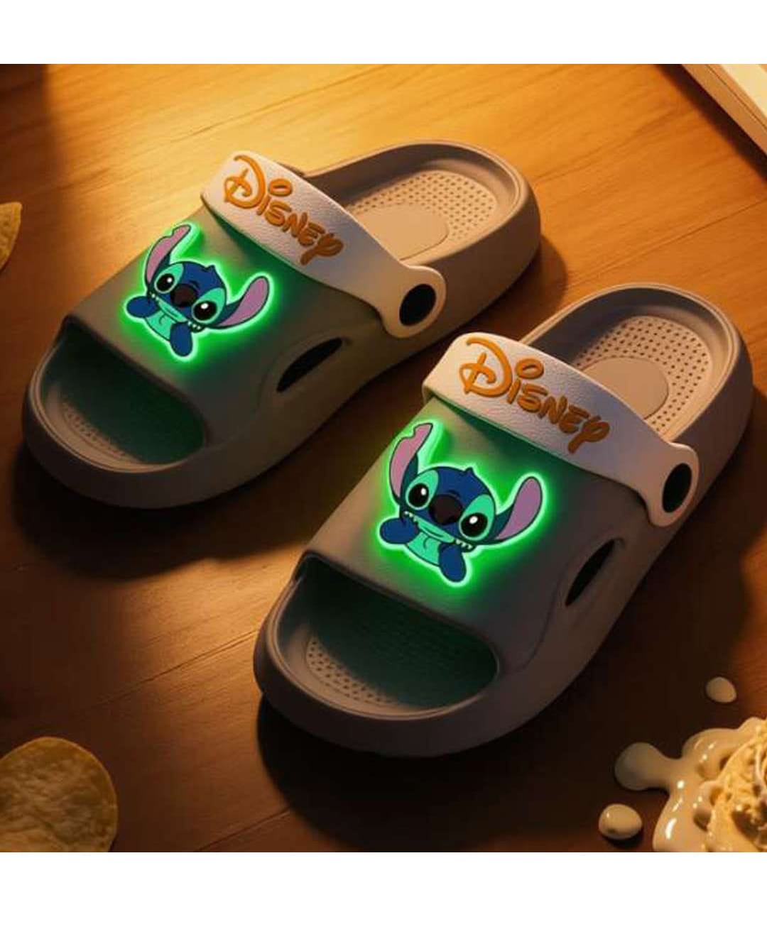Yellow Bee Lilo & Stitch Featuring Stitch Applique Detailed LED Slingback Sandals - Grey-picture-36