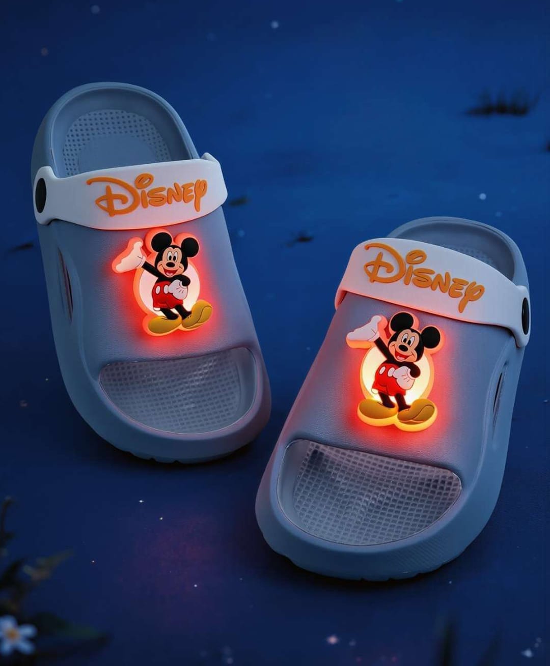 Yellow Bee Disney Featuring Mickey Mouse Applique Detailed LED Slingback Sandals - Blue-picture-40