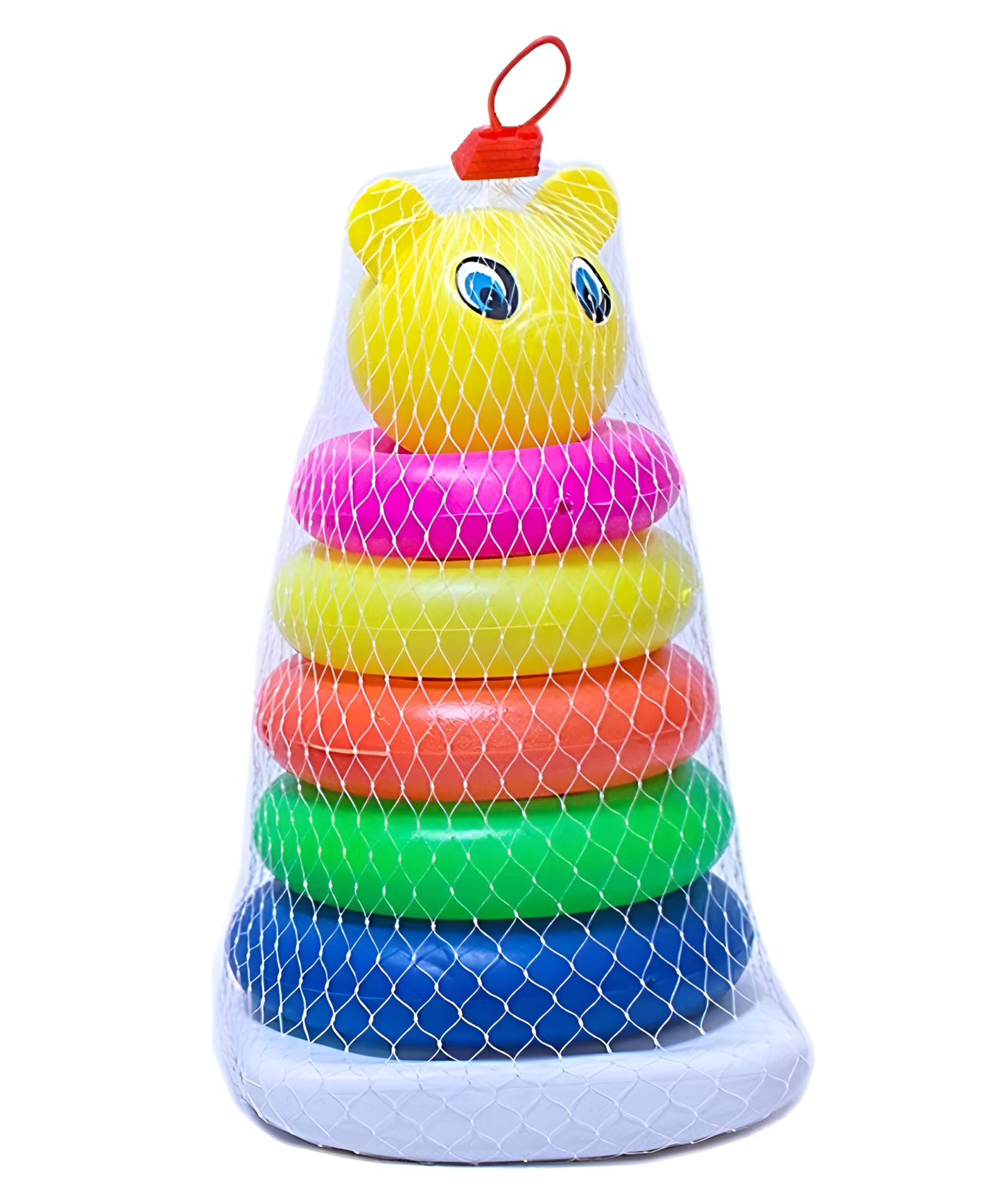 NEGOCIO Stacking Toys Coloring Teddy Bear Face Rings for Kids 5 Ring Early Learning Development Activity Toy- PACK OF 1- COLOR MAY VARY-image-7