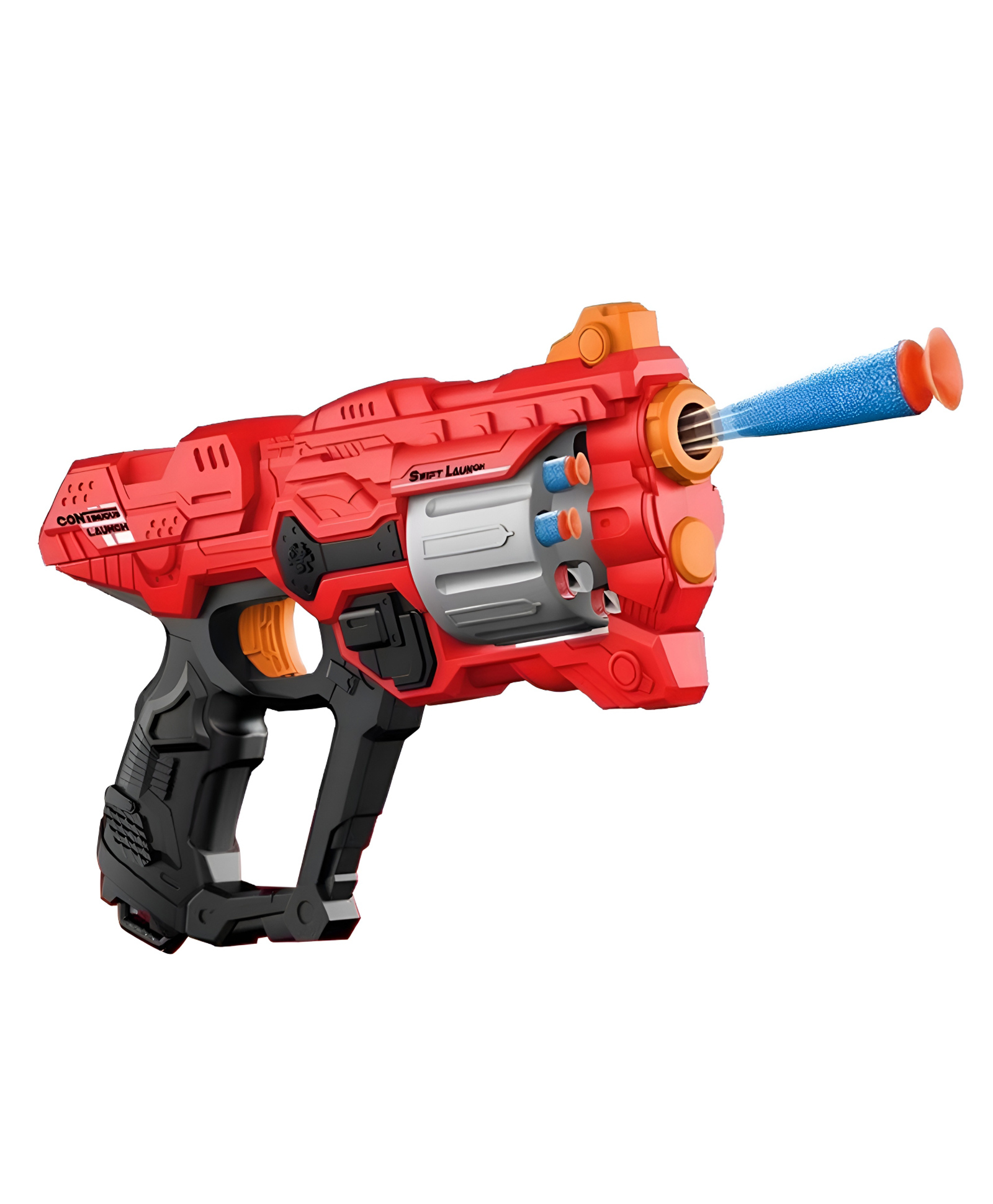 NEGOCIO Thunder Strike Foam Dart Gun Toy with 24 Soft Bullets, 6-Dart Rotating Drum Blaster, Long Range Shooting Toy Gun for Kids- PACK OF 1- COLOR MAY VARY-picture-14