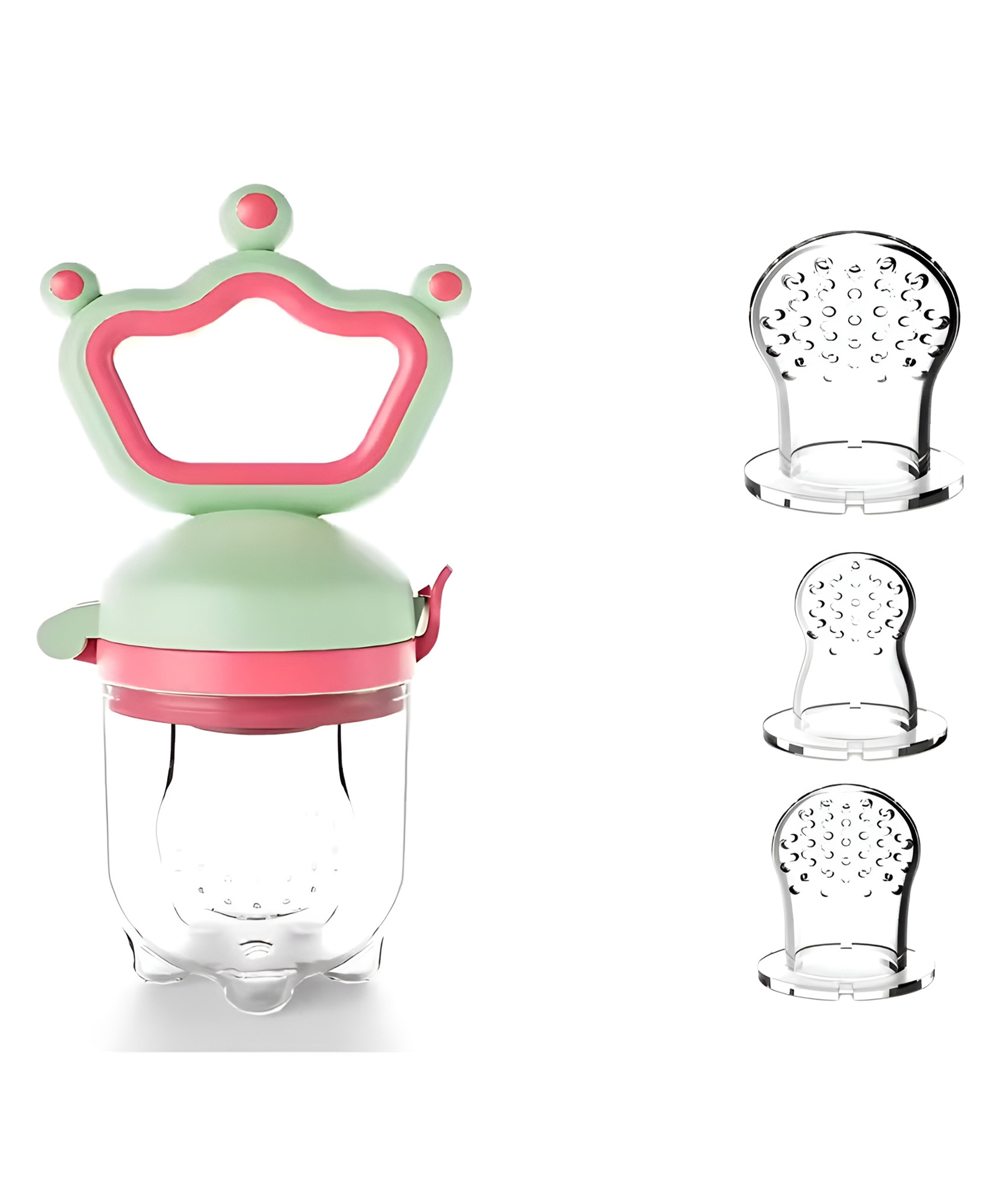 COZY VIBES Silicone Infant Fruit Feeder - BPA-Free Silicone 3 Size Mesh Nipple - Safe Fresh for Vegetable & Fruits - Pack of 1 - Color May Vary-image-48