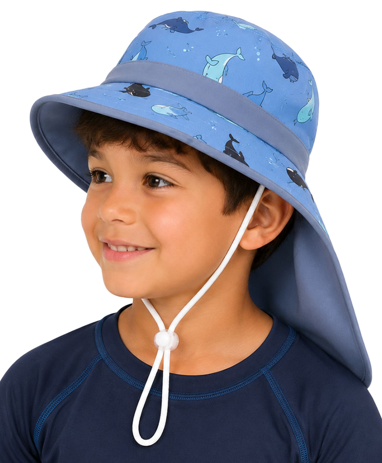 Vritraz Woven Sea Life Theme Printed Fishing Hat - Blue - Circumference - 52 - 56 Cms-image-2