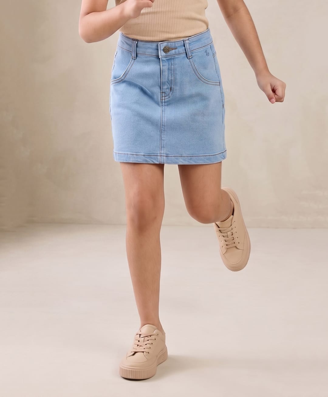 Tales & Stories Denim Woven Washed Skirt - Blue-picture-32